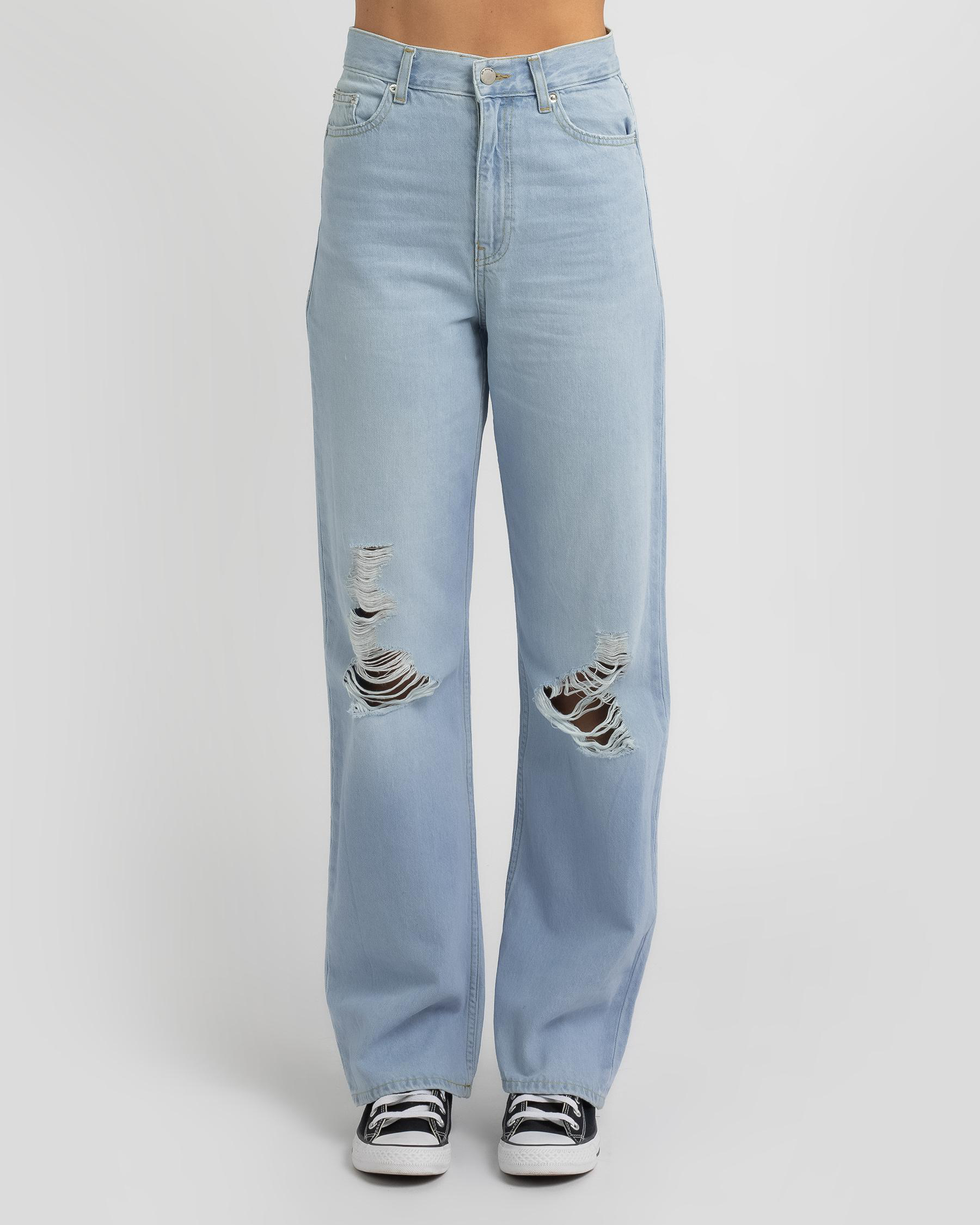 Shop Dr Denim Echo Jeans In Superlight Blue Ripped - Fast Shipping ...