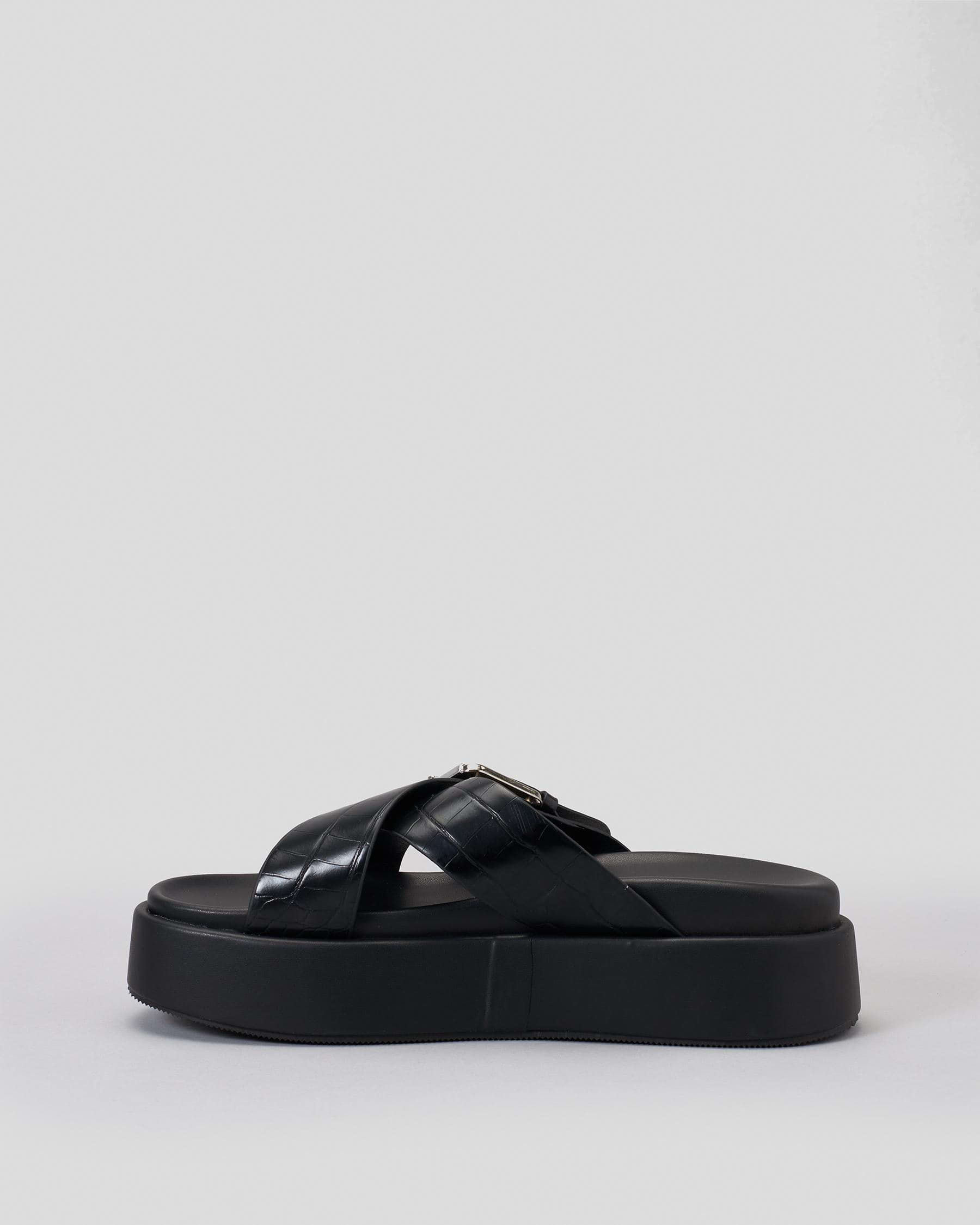 Ava And Ever Tommy Flatform Shoes In Black/black - Fast Shipping & Easy ...
