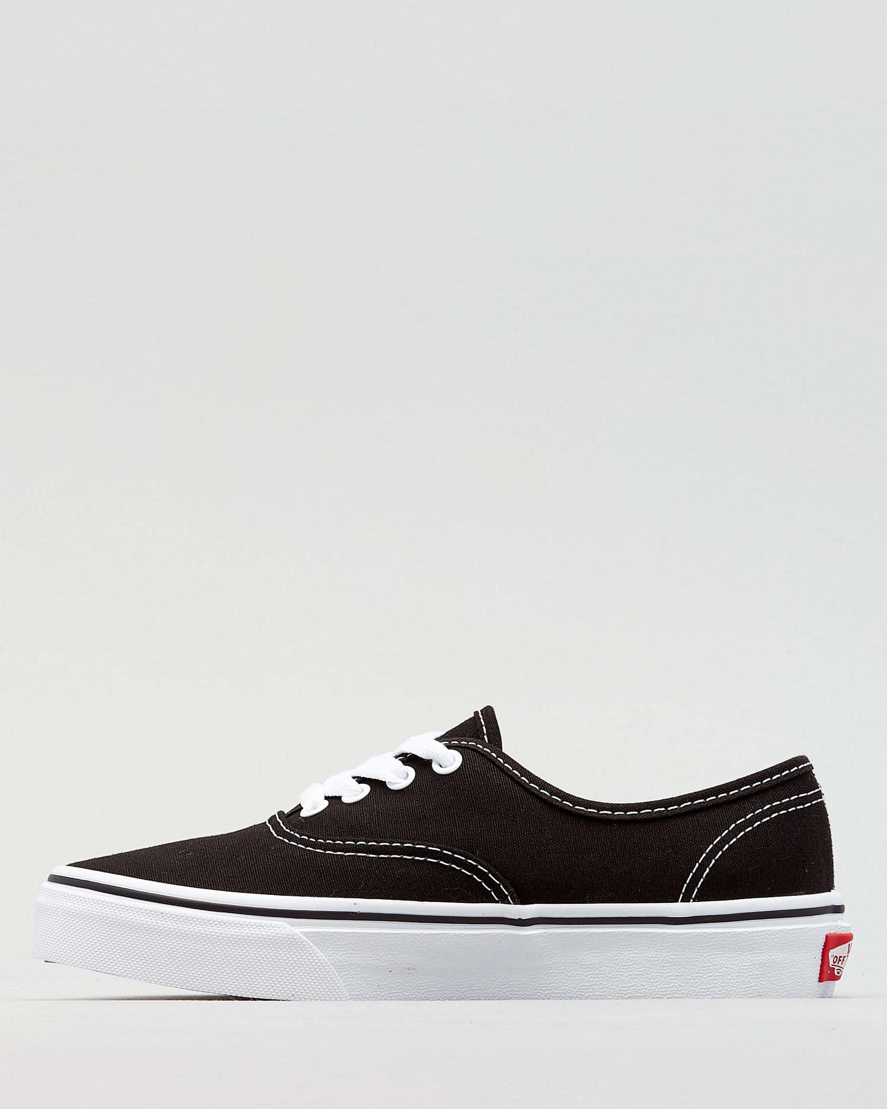 Shop Vans Girls Authentic Shoes In Black/ White - Fast Shipping & Easy ...