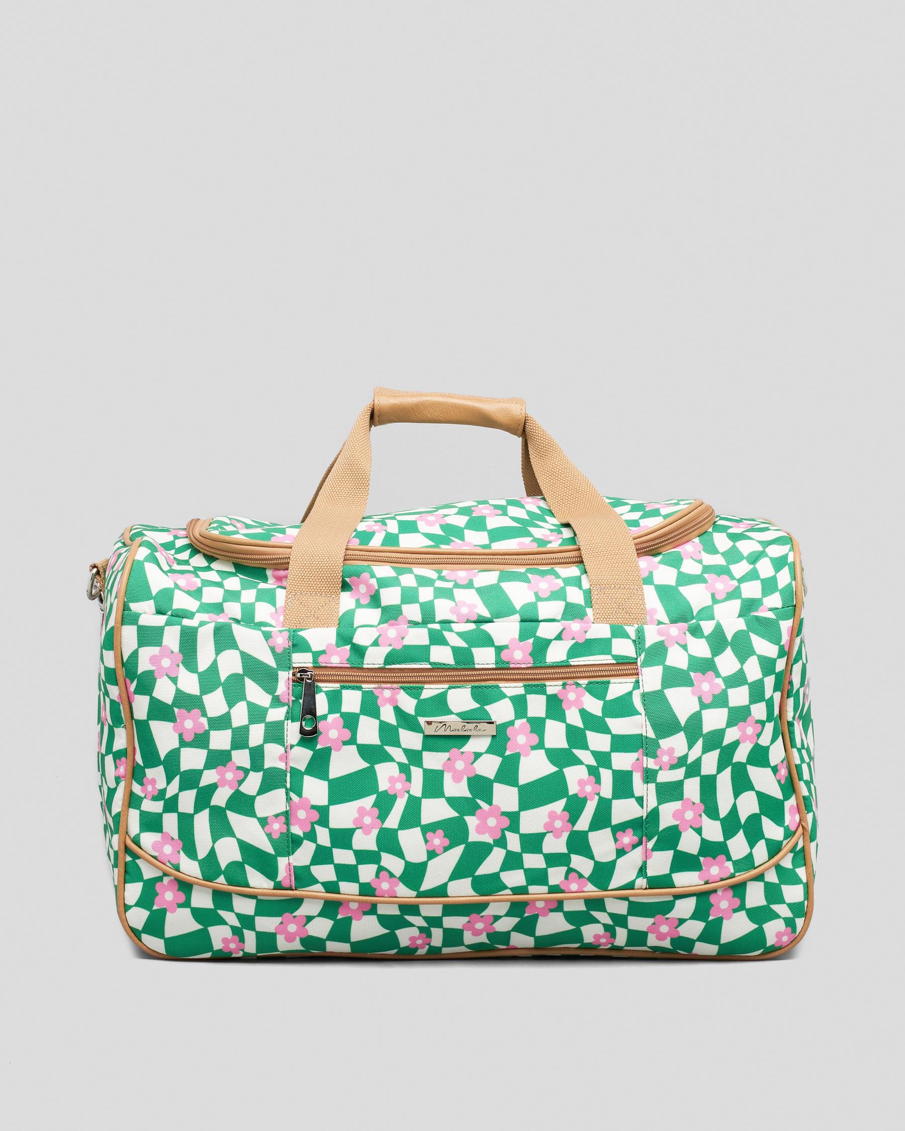 Mooloola Chiara Overnight Bag In Green/pink/white - Fast Shipping ...