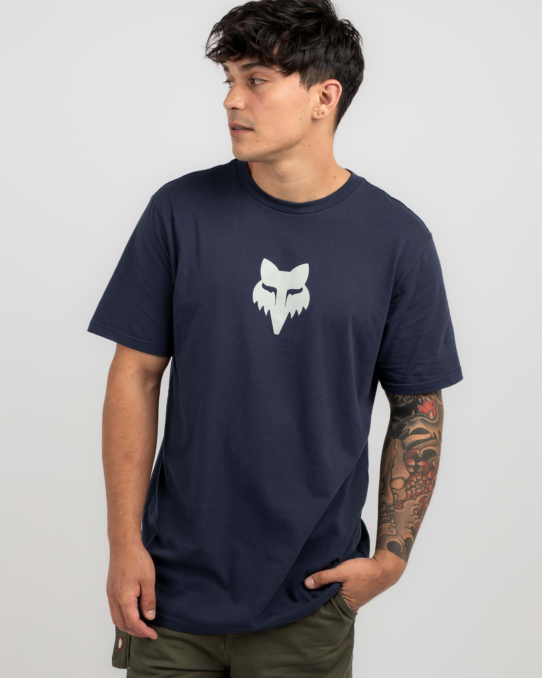 Shop Fox Head Premium T-Shirt In Midnight - Fast Shipping & Easy ...