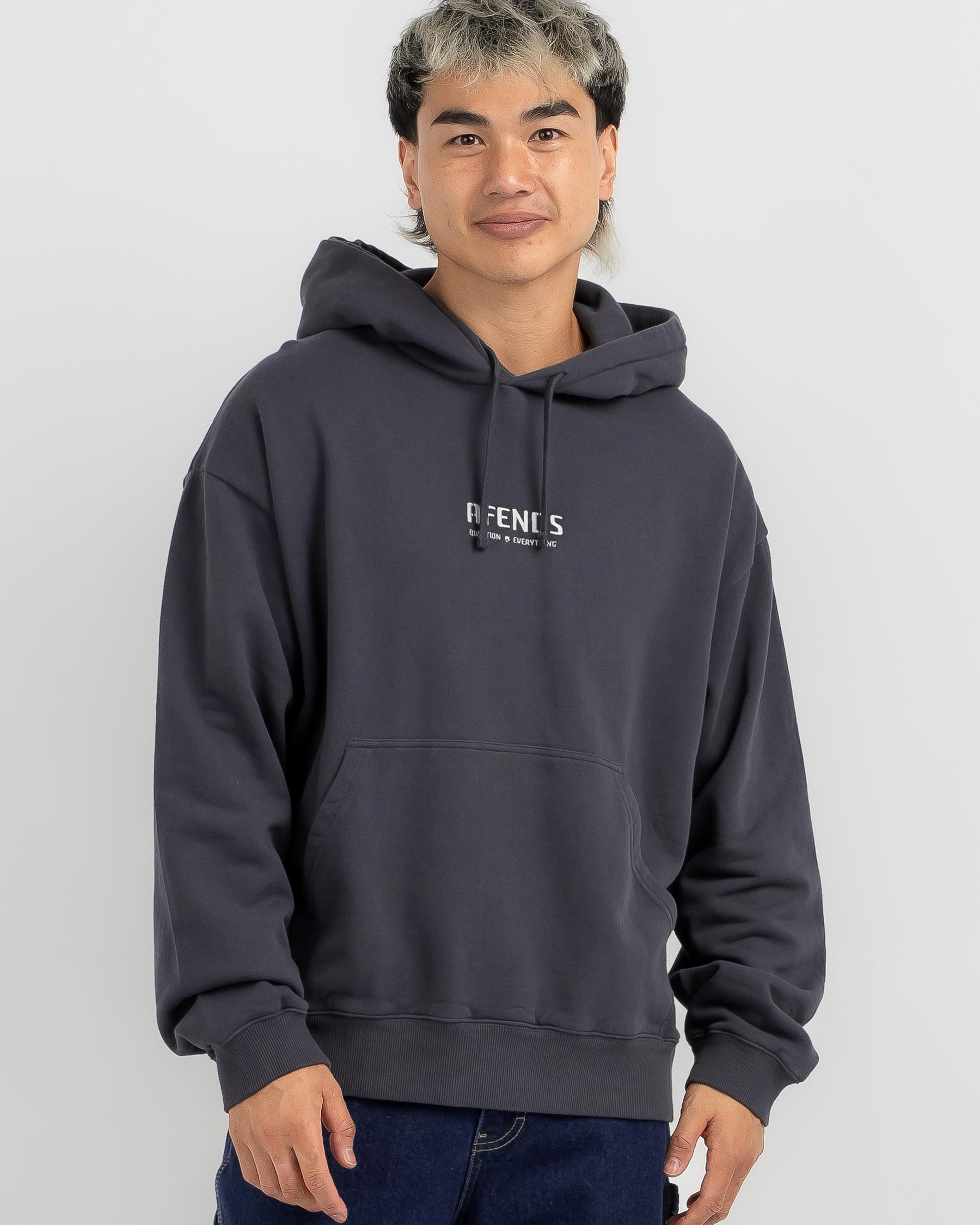 Shop Afends Questions Hooded Sweatshirt In Charcoal - Fast Shipping ...