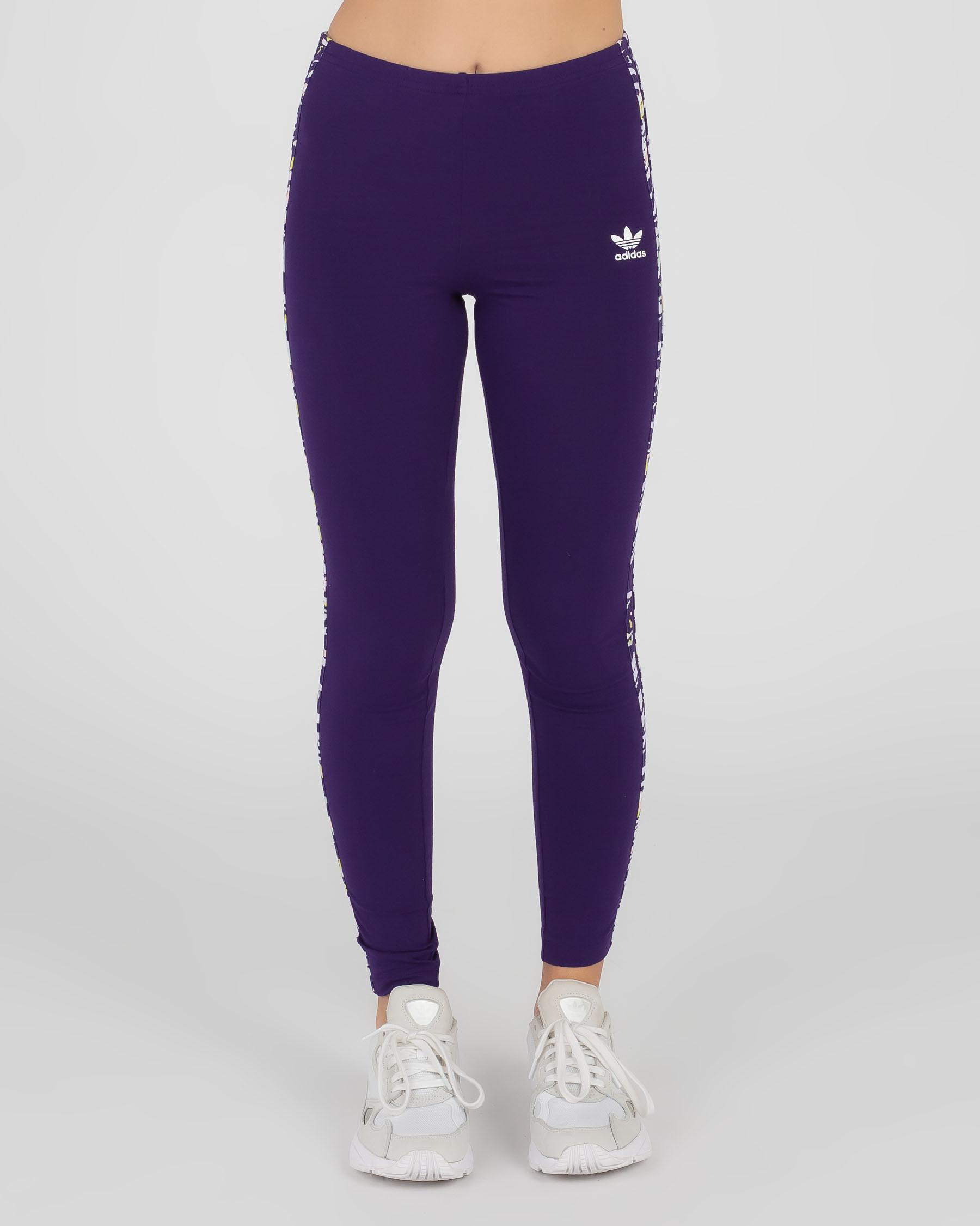 Adidas Girls' AOP Solid Leggings In Dark Purple/multi - Fast Shipping ...