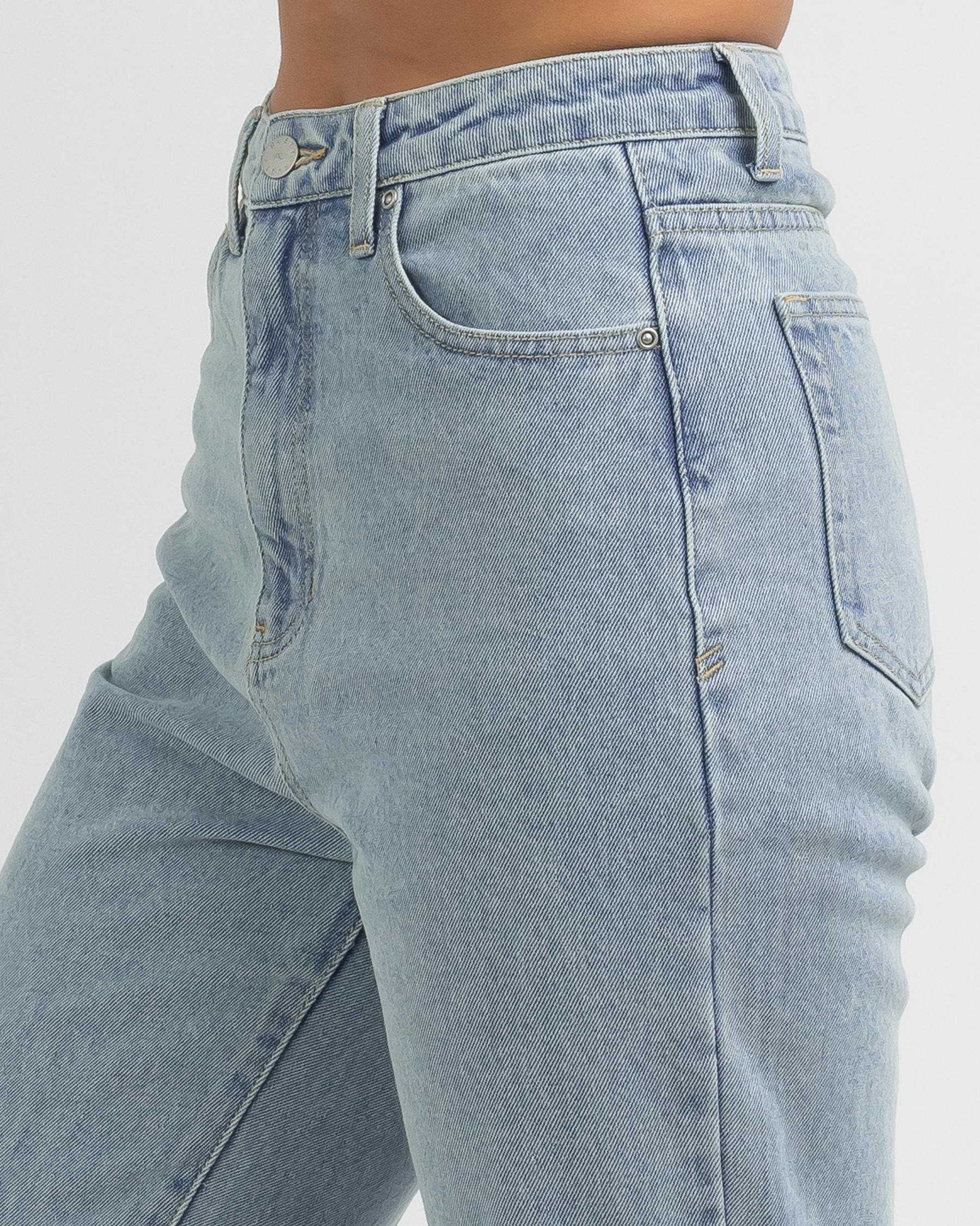 Rusty High Waisted Wide Straight Jeans In Sky Blue - Fast Shipping ...