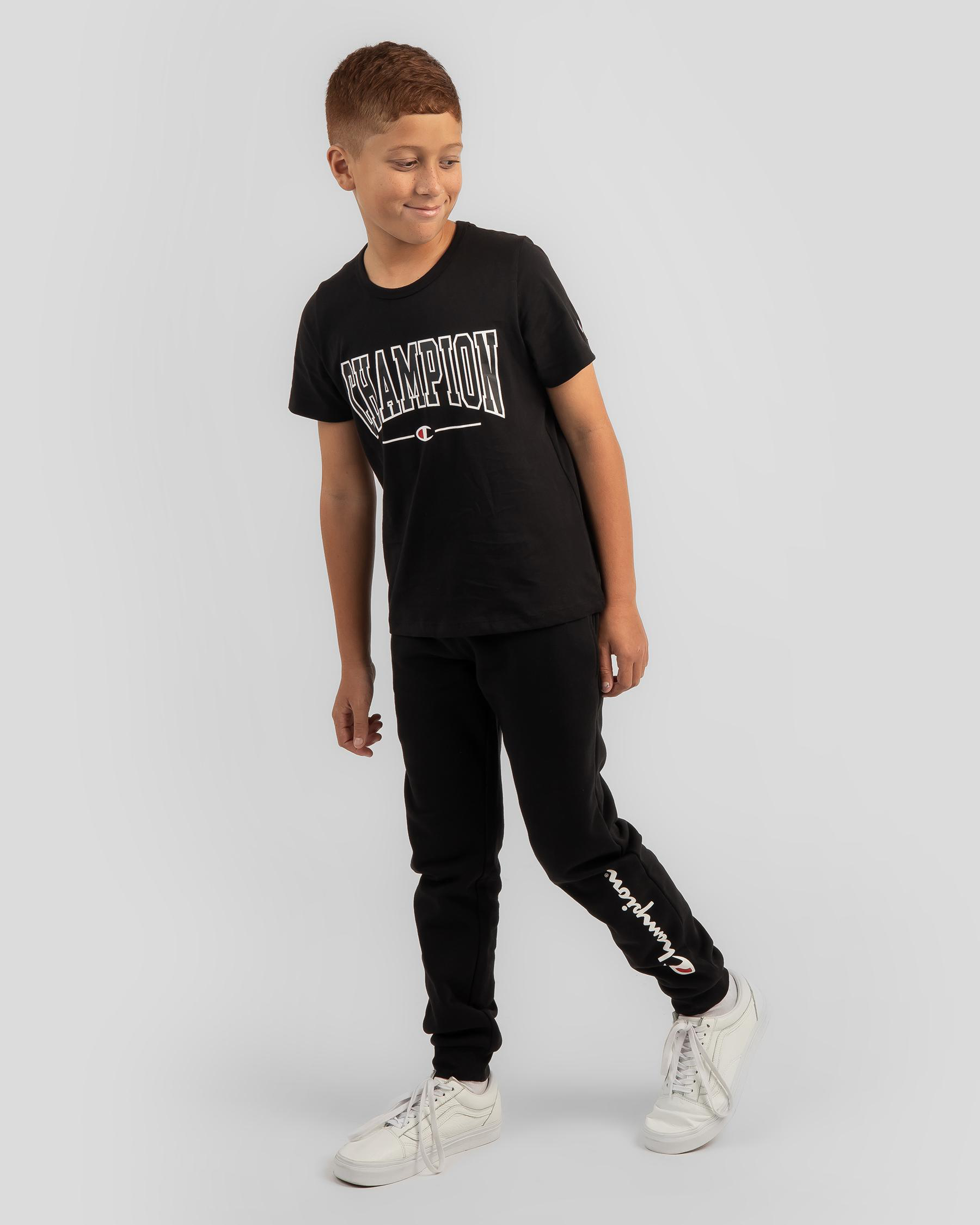 Shop Champion Boys' Sporty T-Shirt In Black - Fast Shipping & Easy ...