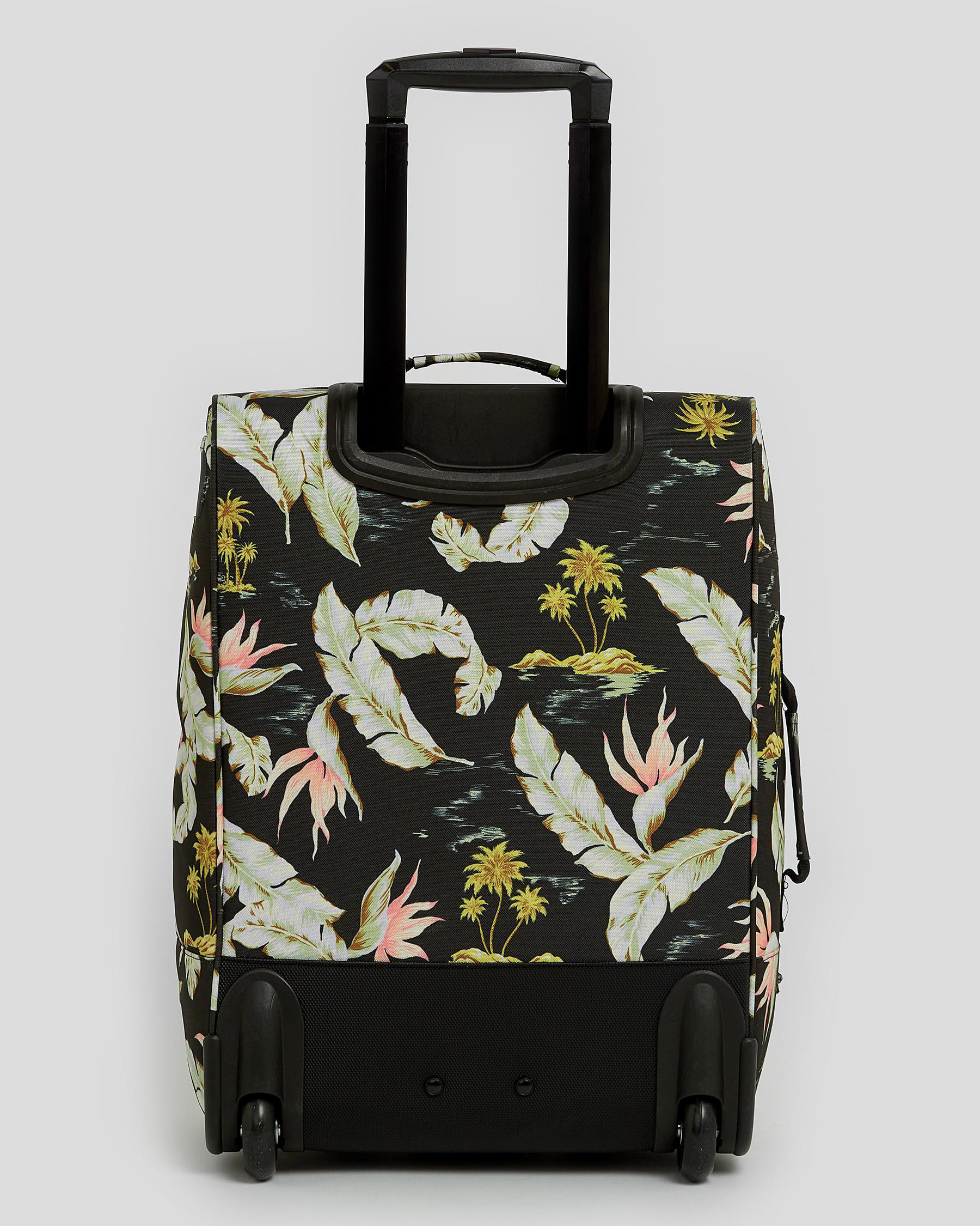 Billabong Keep It Rollin' Small Wheeled Travel Bag In Black/mint Fast