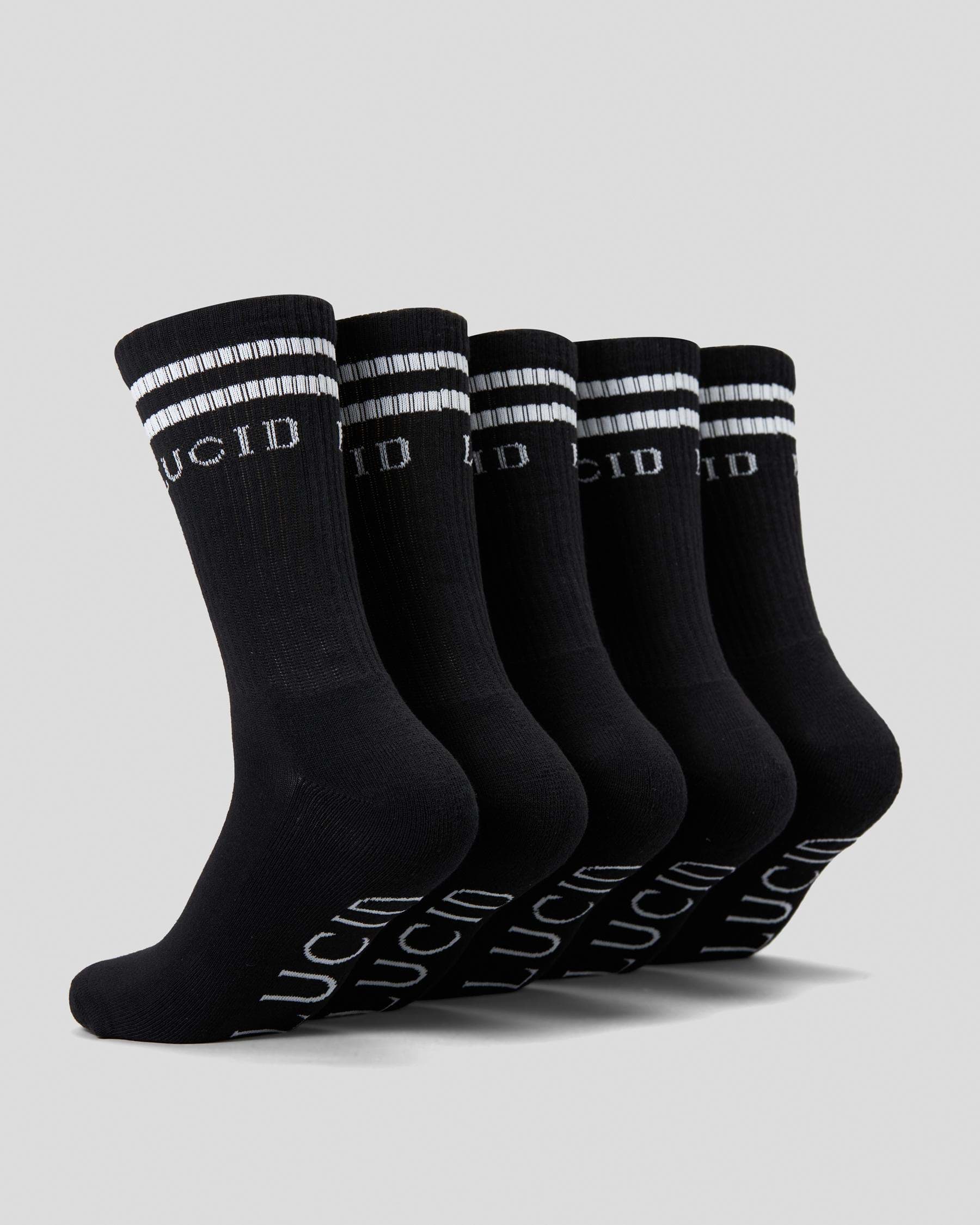 Shop Lucid Linked Socks 5 Pack In Black - Fast Shipping & Easy Returns ...