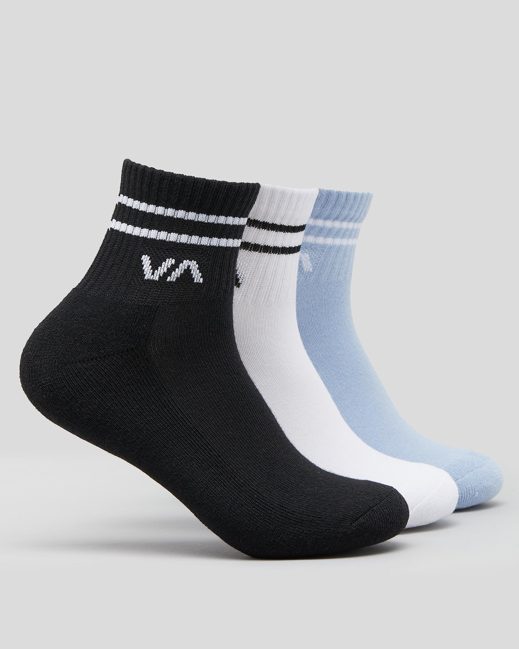 Shop RVCA Womens VA Mini Crew Sock Pack In Iris - Fast Shipping & Easy ...