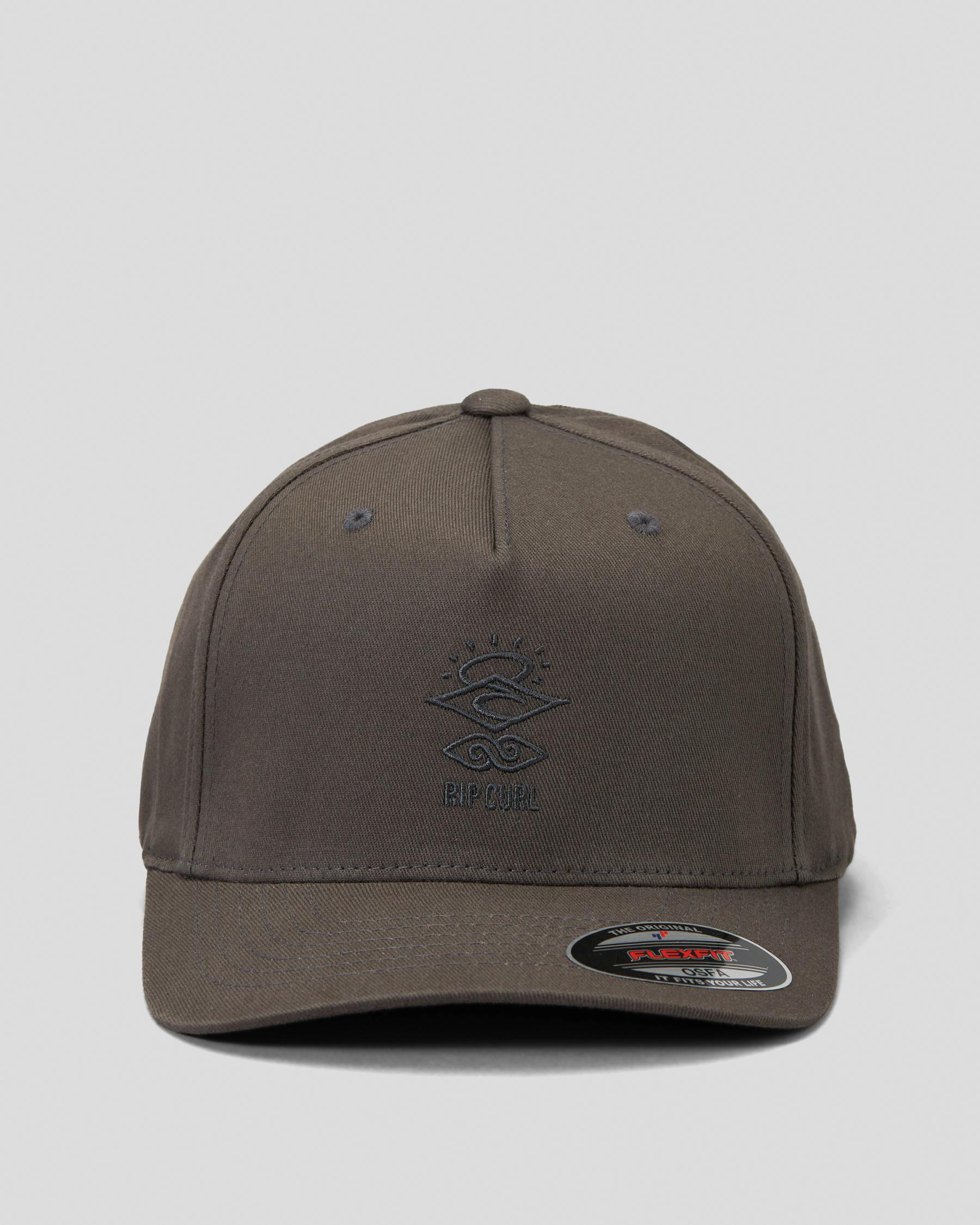 Shop Rip Curl Icons Eco Flexfit Cap In Dark Grey Fast Shipping Easy