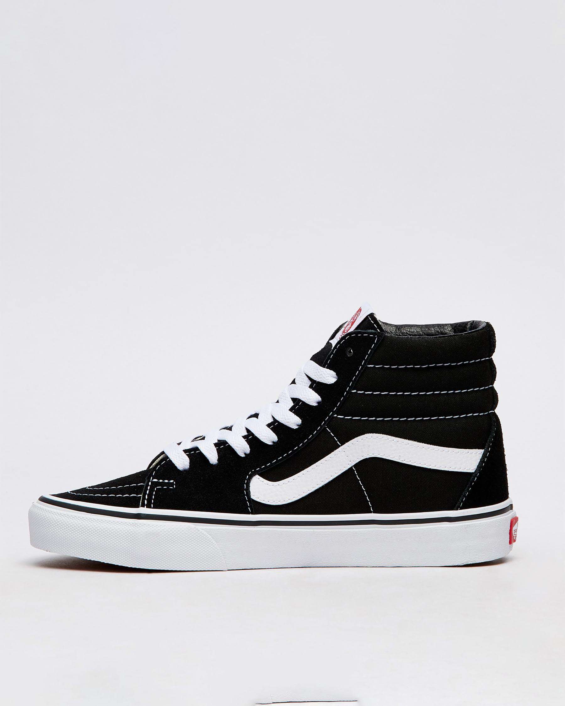 Shop Vans Womens Sk8 Hi-Top Shoes In Black - Fast Shipping & Easy ...