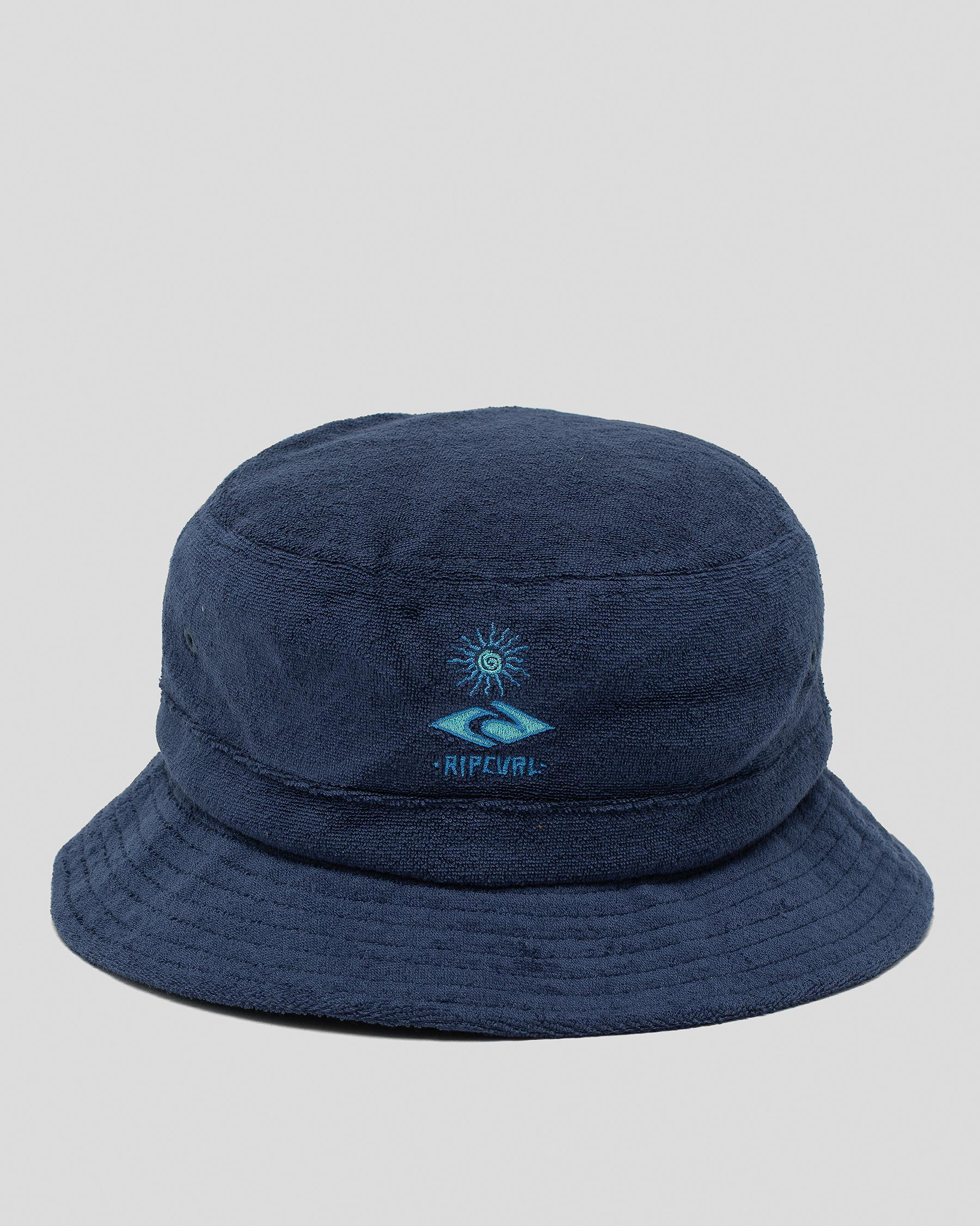 Shop Rip Curl Boys' Terry Loop Bucket Hat In Navy Fast Shipping