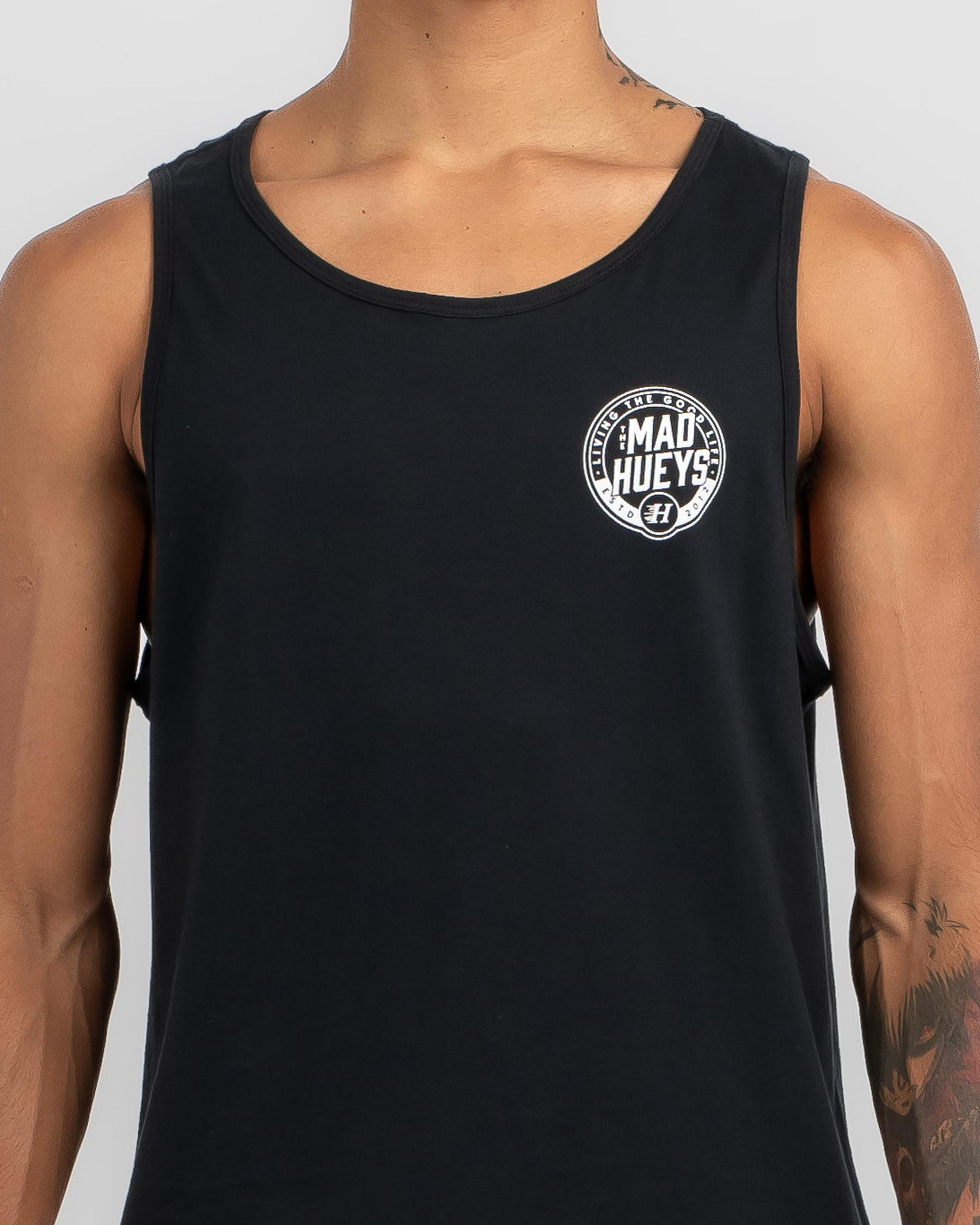 Shop The Mad Hueys Checkered Hueys Singlet In Black Fast Shipping & Easy Returns City Beach