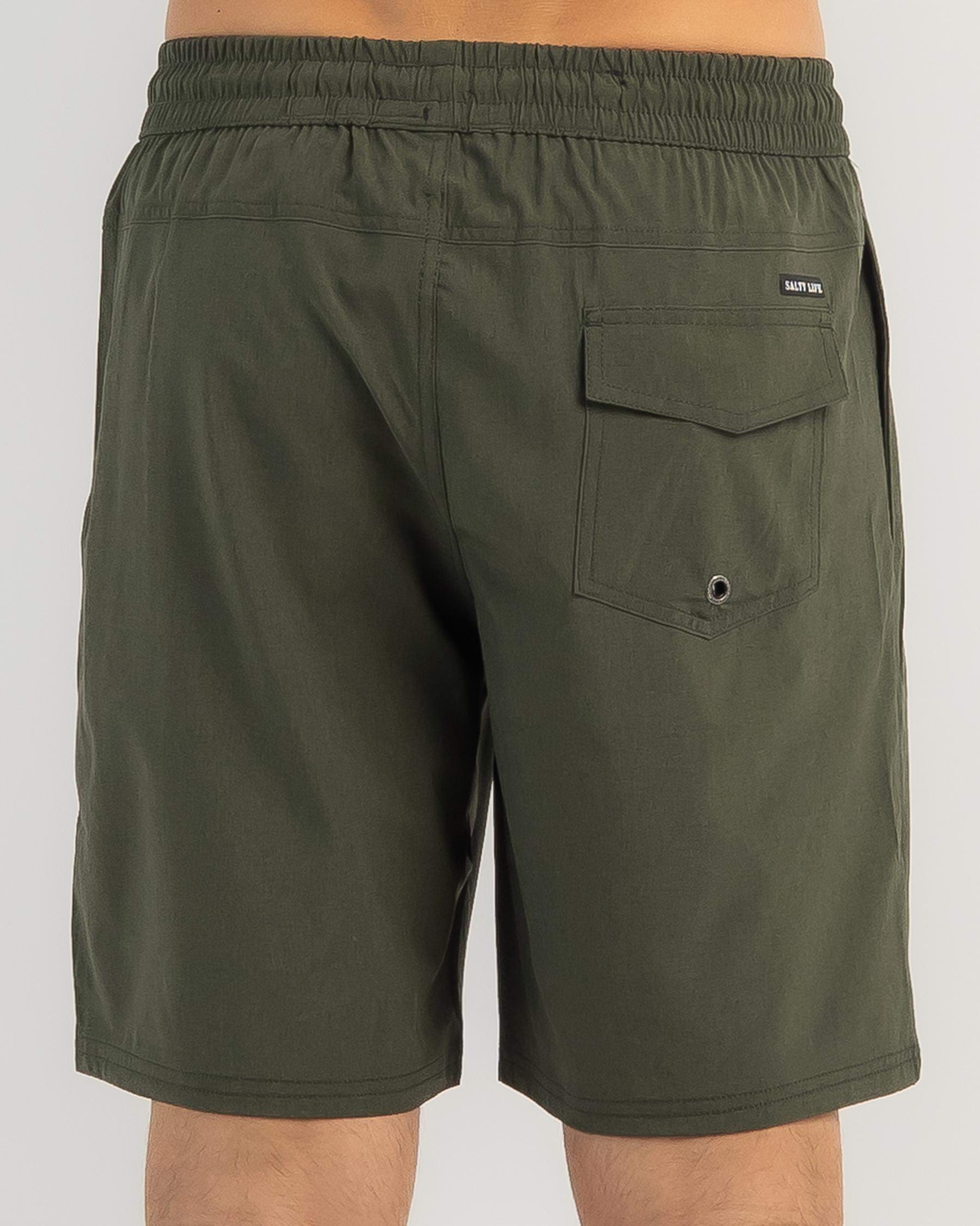 Shop Salty Life Cyclone Board Shorts In Olive - Fast Shipping & Easy ...