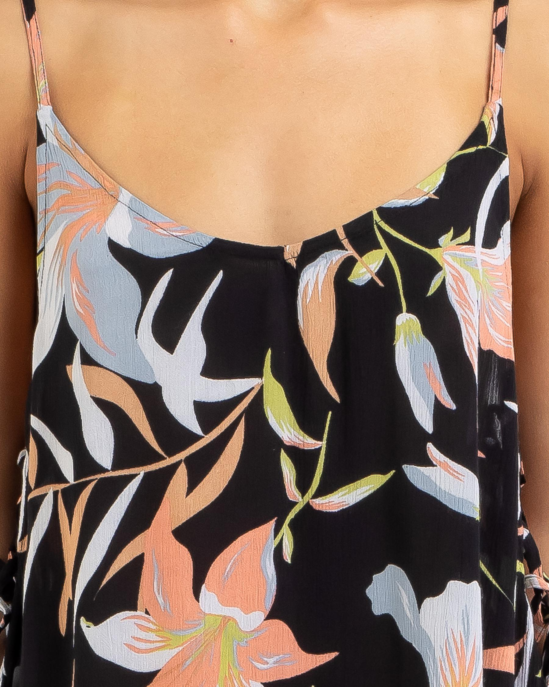 Shop Roxy PT Beachy Vibes Beach Cover In Anthracite Hibiscus Wave Swim