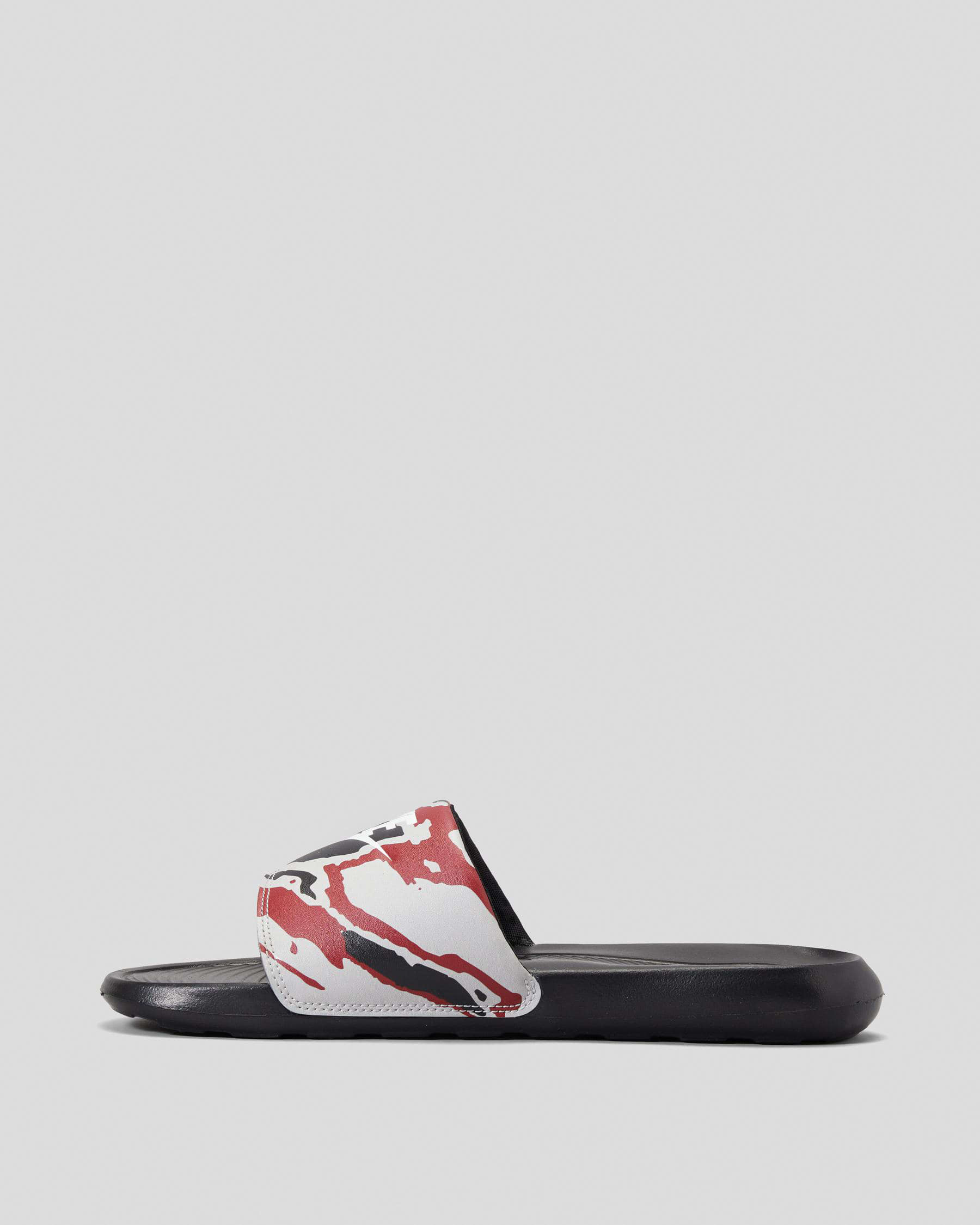Shop Nike Victori One Slides In Black/white/red - Fast Shipping & Easy ...