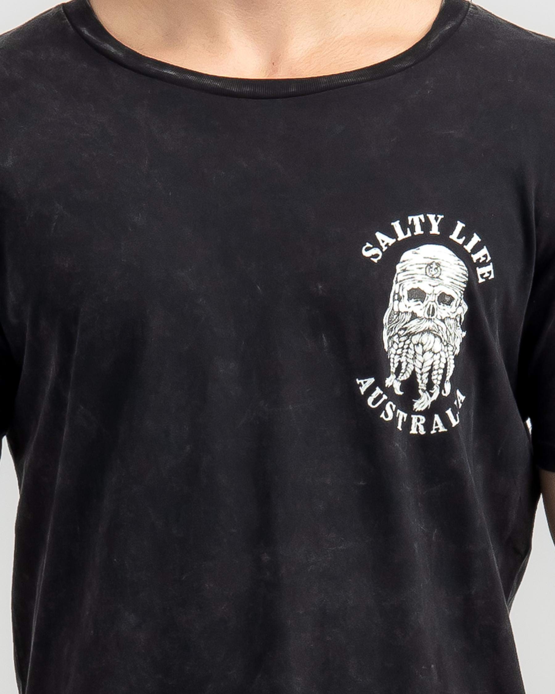 Shop Salty Life Pirate T-Shirt In Black Acid - Fast Shipping & Easy ...