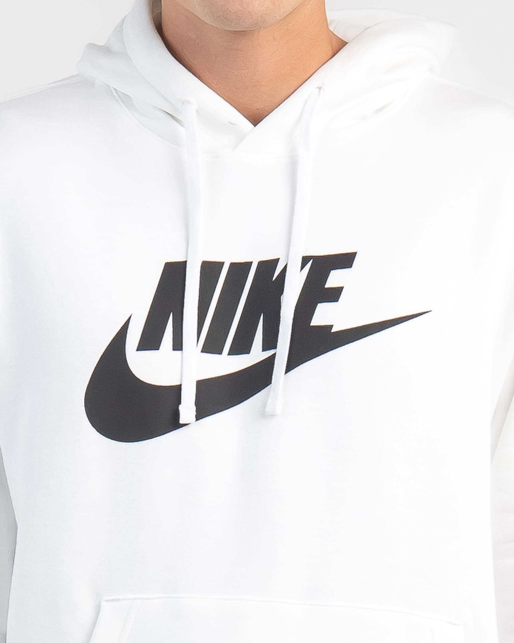 Nike Swish Club Hoodie In White/white/black - Fast Shipping & Easy ...