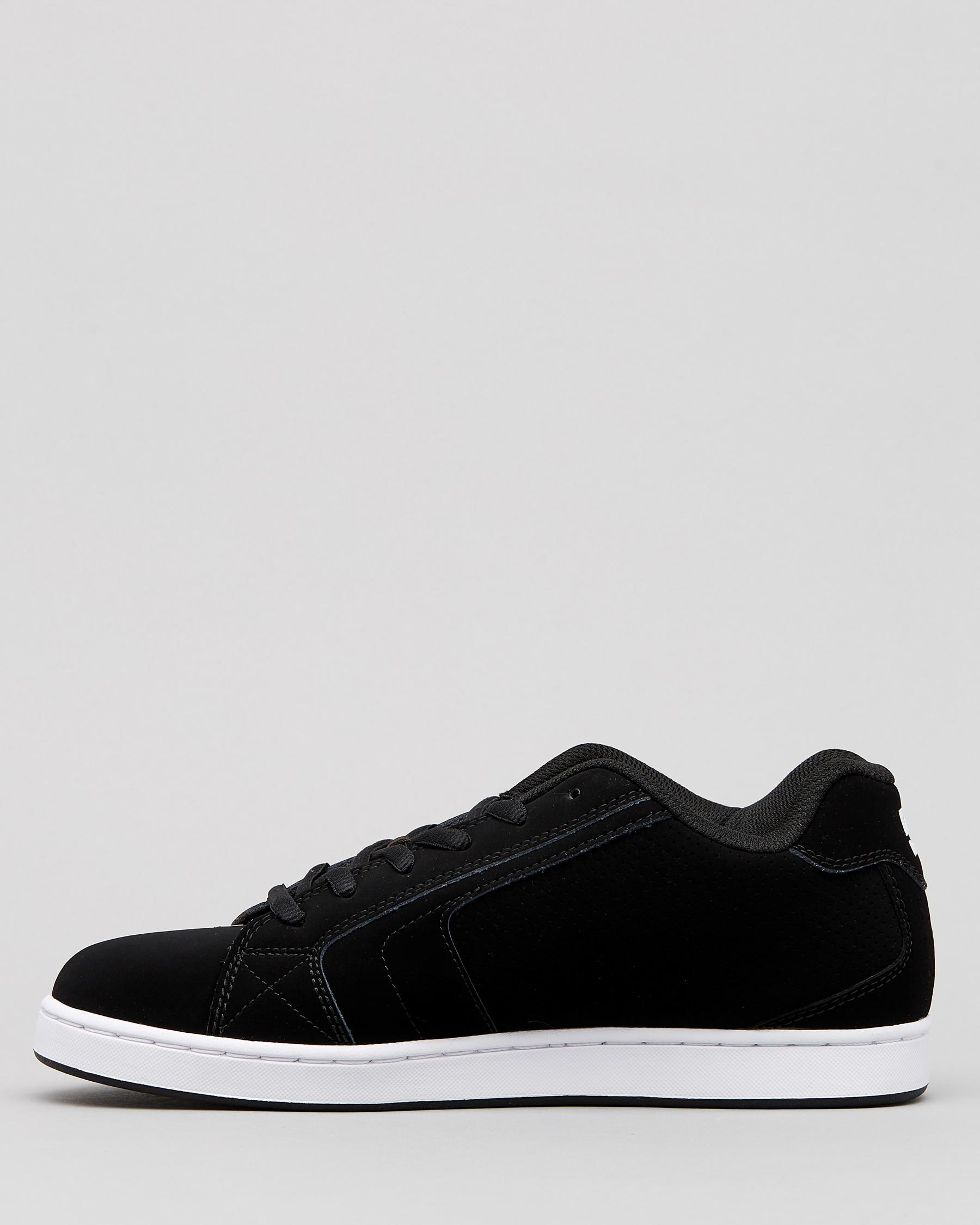DC Shoes Mens Net Shoes In Black/black/white Fast Shipping & Easy