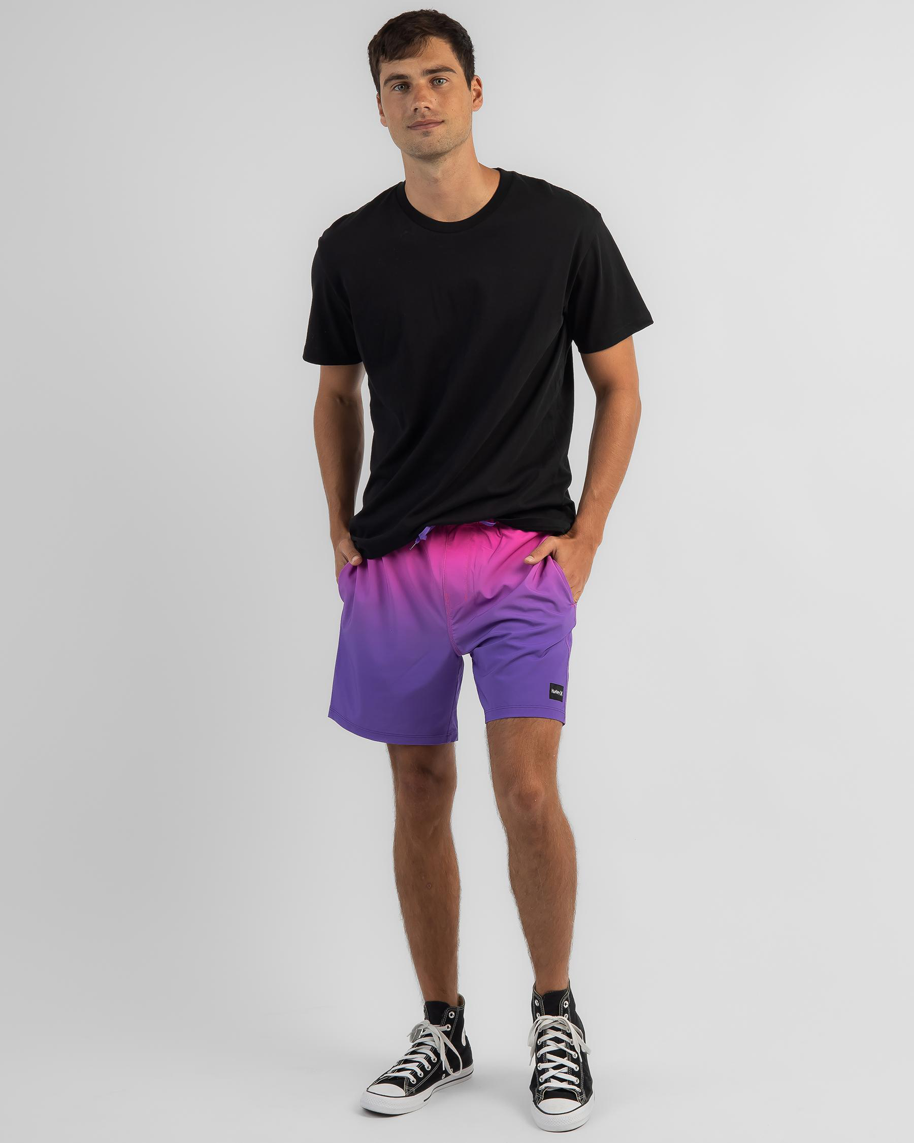 Hurley Cannonball Volley Shorts 17" In Plum Haze Fast Shipping & Easy