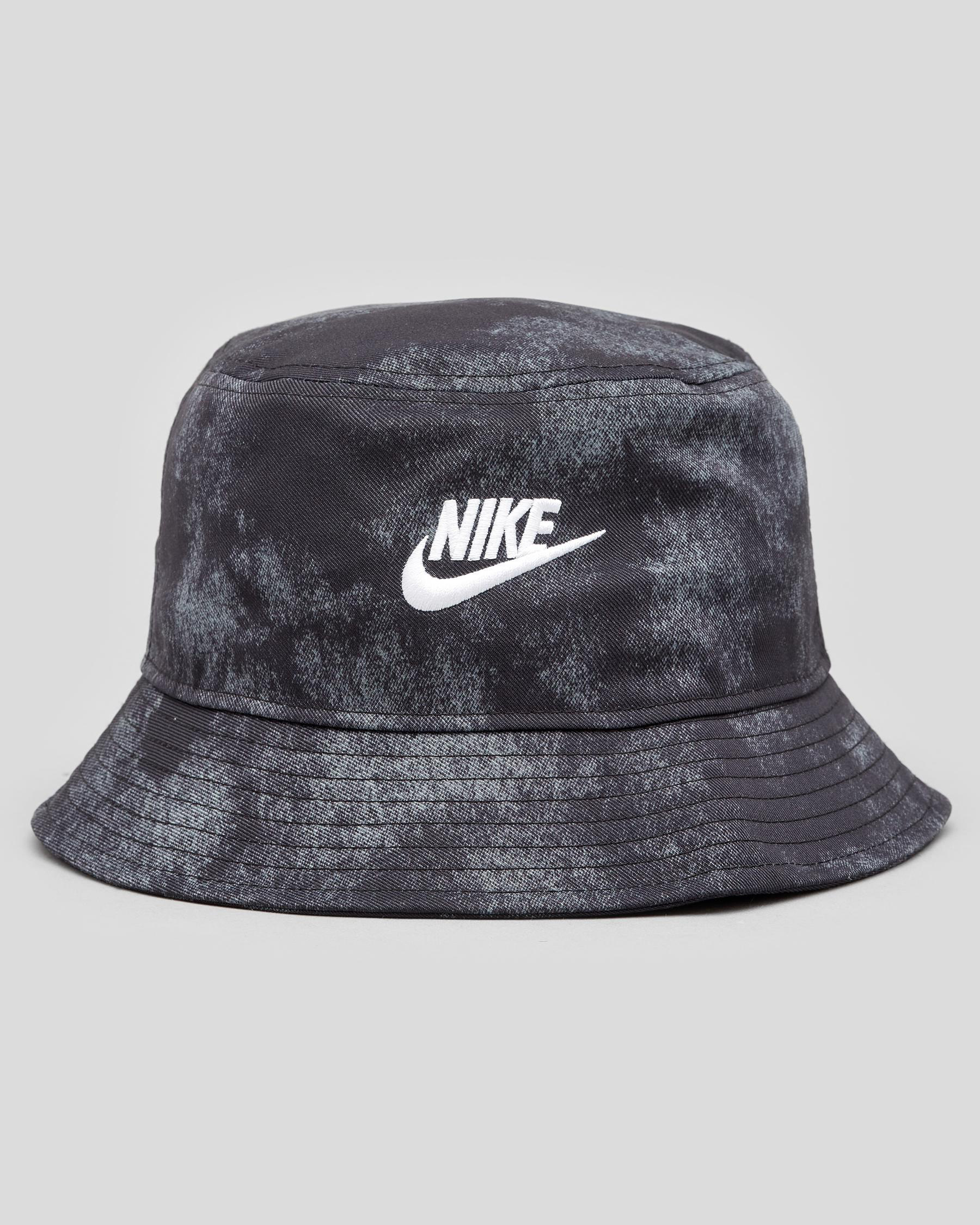 Shop Nike NSW Bucket Futura Bucket Hat In Black/smoke Grey/white - Fast ...