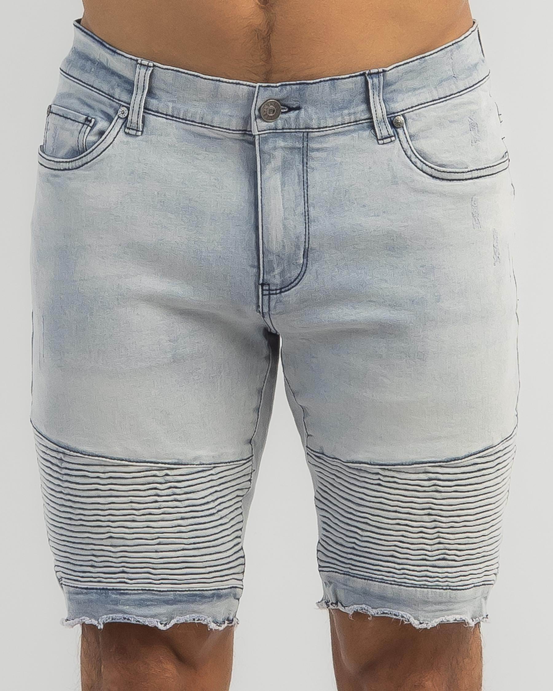 Lucid Expansion Denim Shorts In Light Blue - Fast Shipping & Easy ...