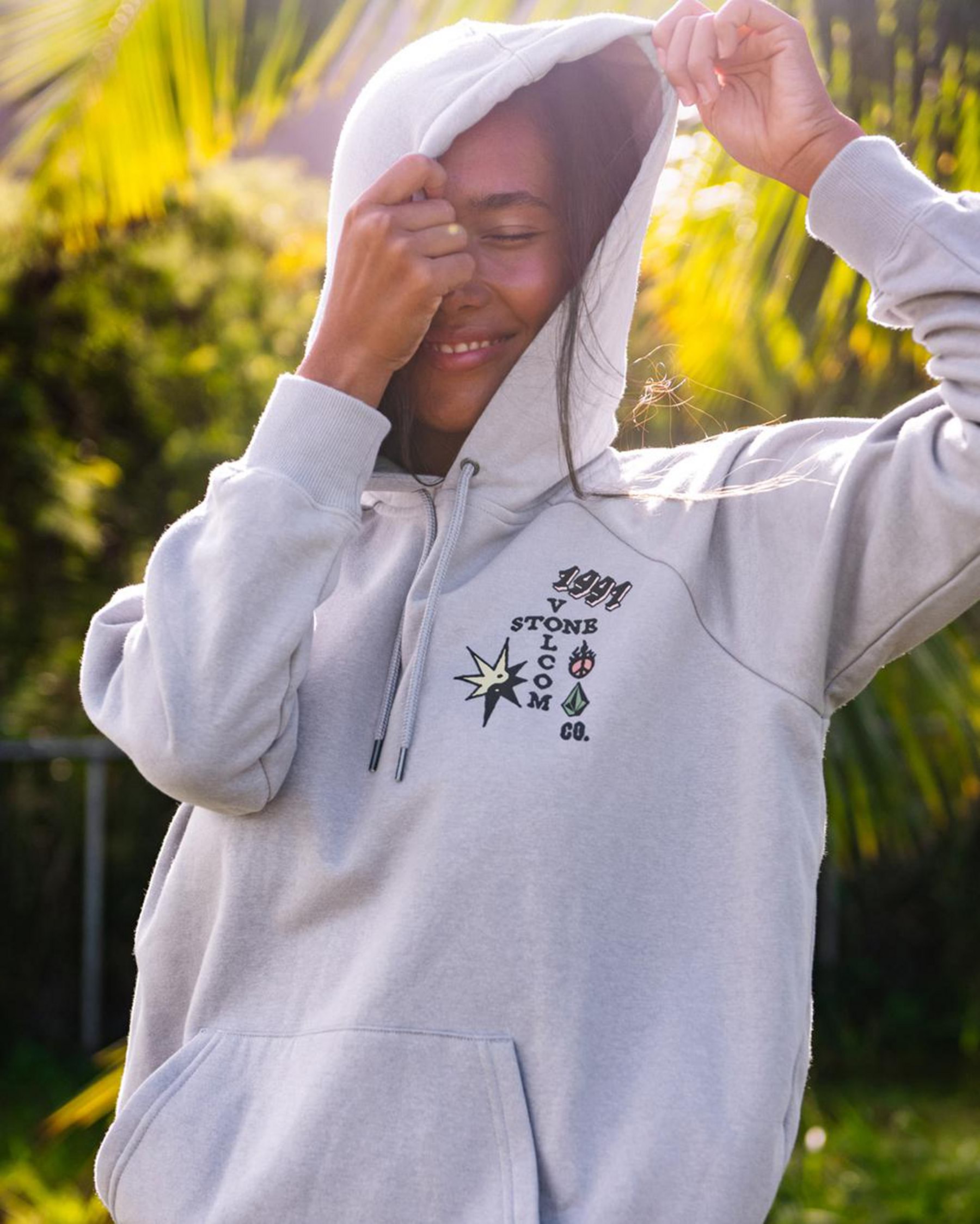 Volcom Truly Stoked Hoodie In Moonbeam - Fast Shipping & Easy Returns ...