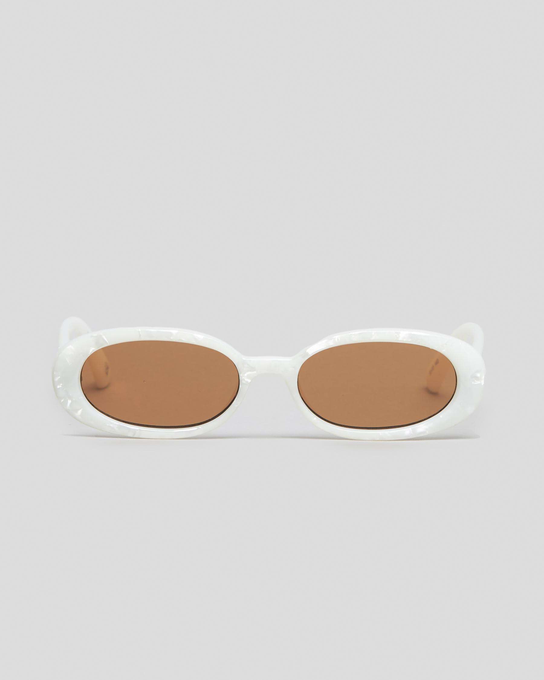 Le Specs Outta Love Sunglasses In White Marble/tan Tint - Fast Shipping ...