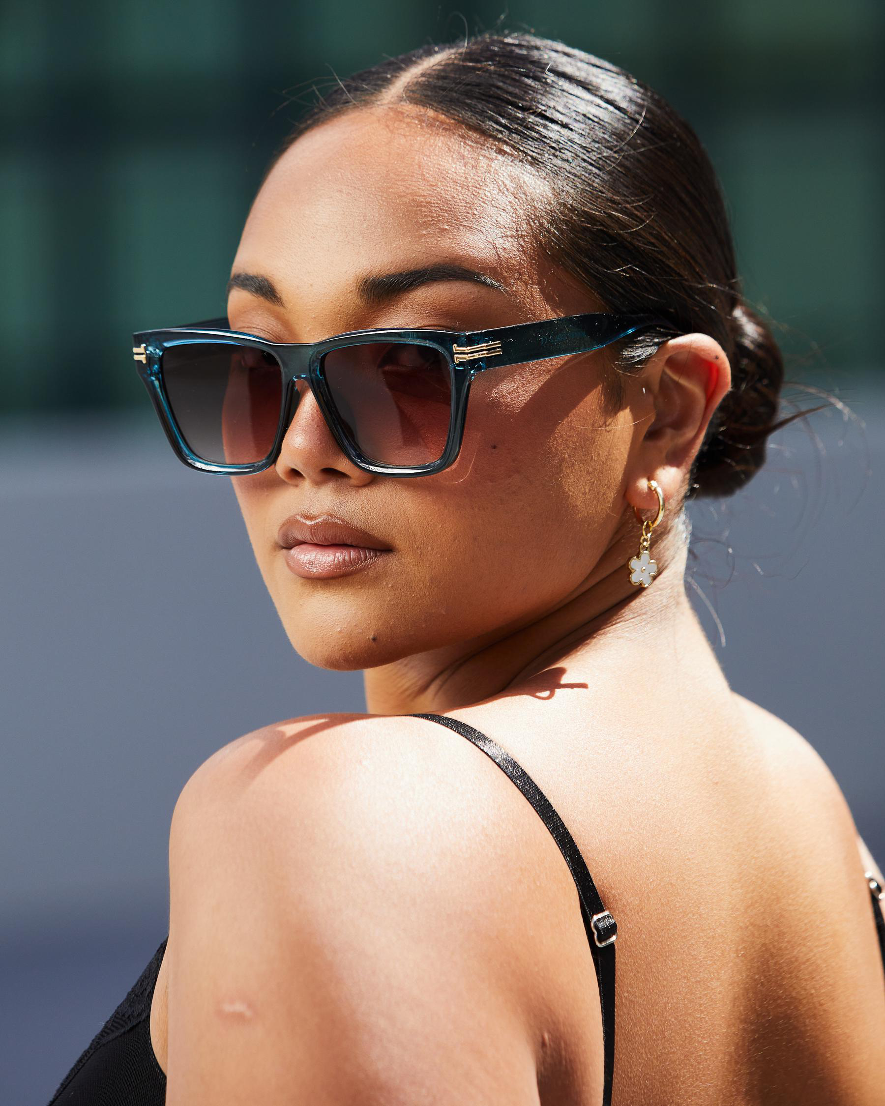 Indie Eyewear Vienna Sunglasses In Teal/brown Smoke FREE* Shipping