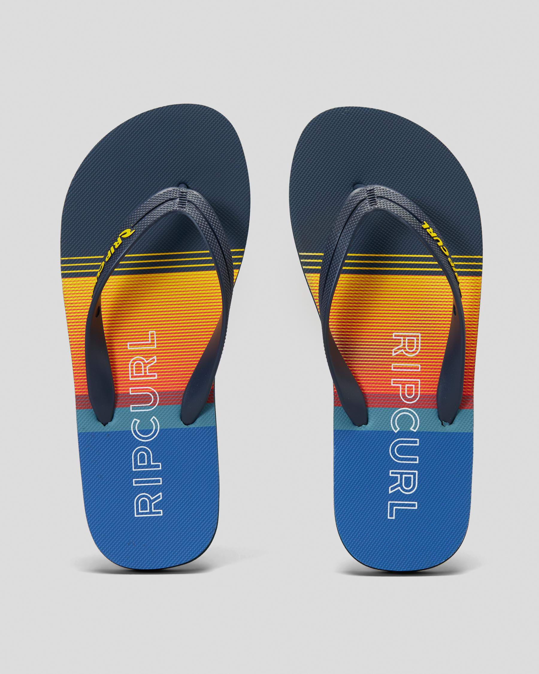 Rip Curl Boys' Breakers Bloom Thongs In Navy/yellow - Fast Shipping ...