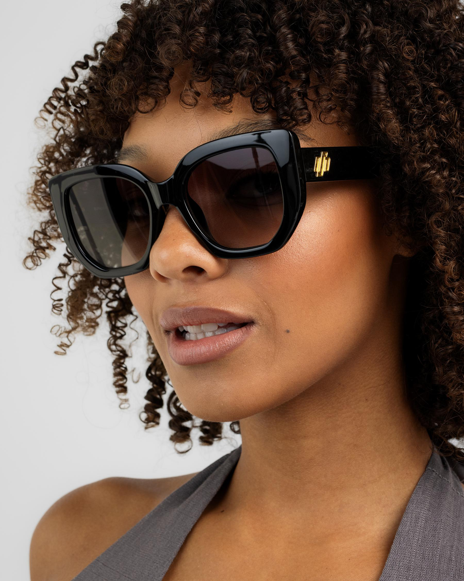 Shop Le Specs Euphoria Sunglasses In Black / Khaki Grad 