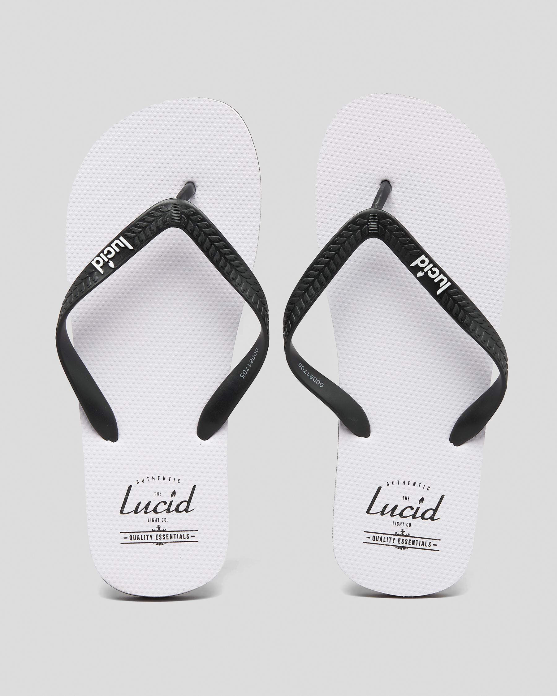 Lucid Wedge Thongs In White/black/white - Fast Shipping & Easy Returns ...