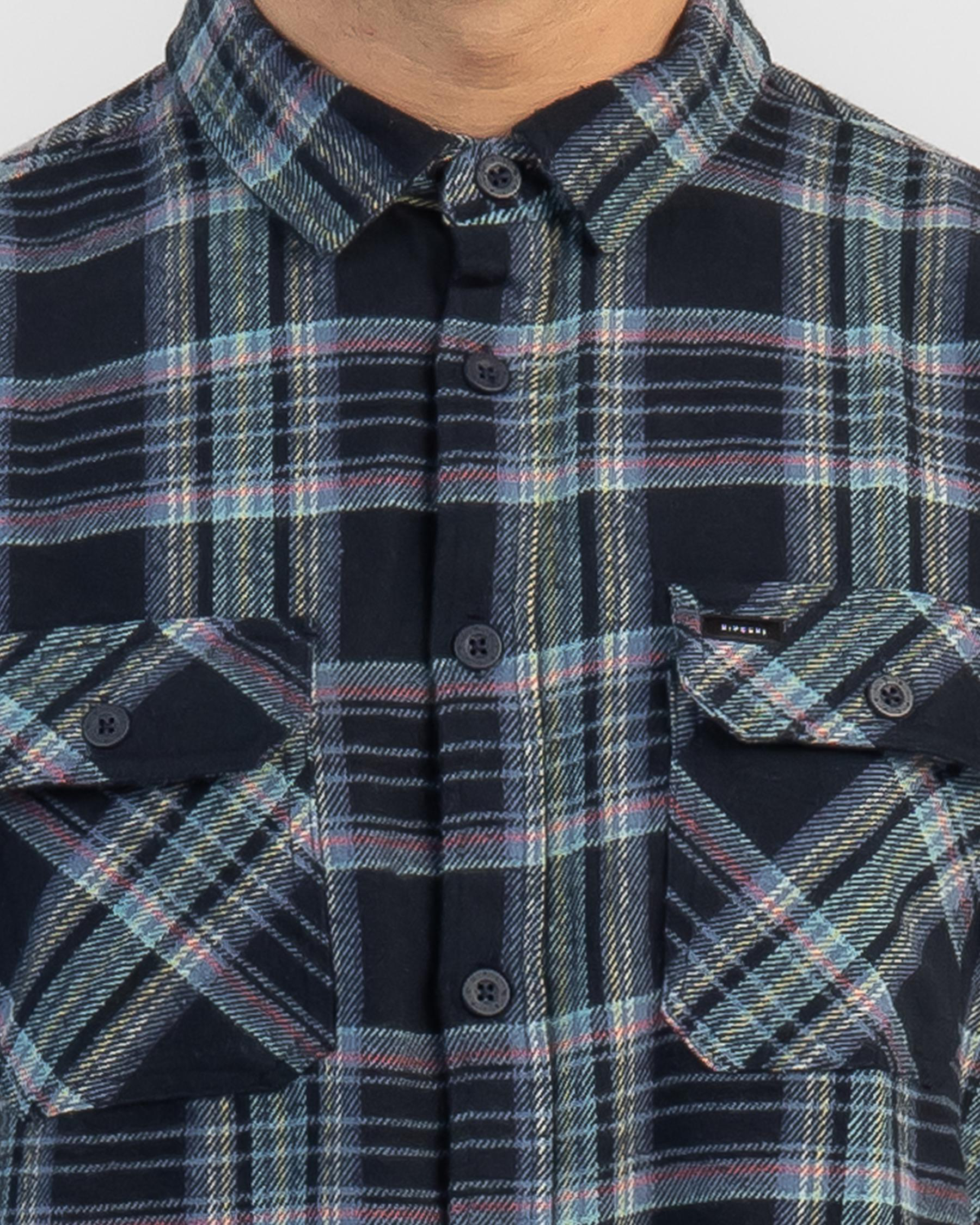 Shop Rip Curl Griffin Flannel Shirt In Dark Navy - Fast Shipping & Easy ...