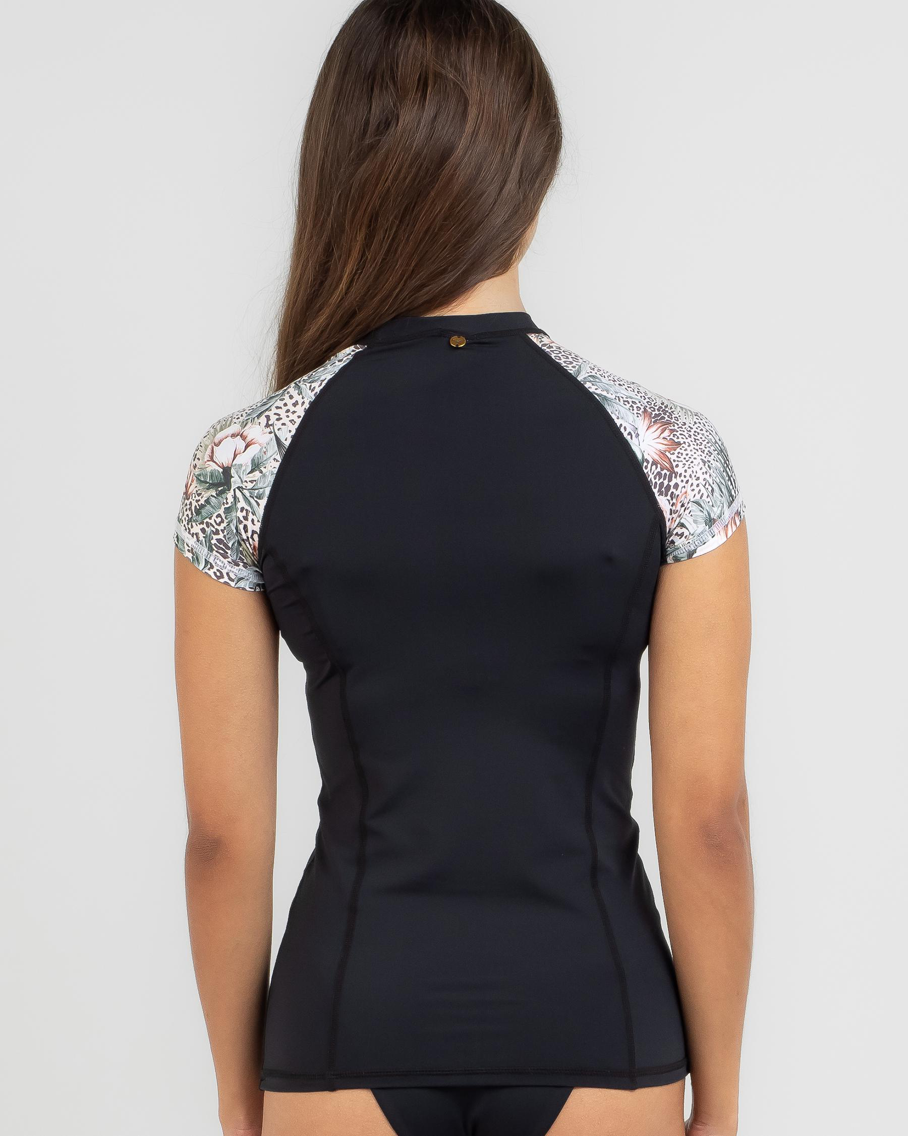 Shop Kaiami Amazon Cap Sleeve Rash Vest In Black Fast Shipping & Easy