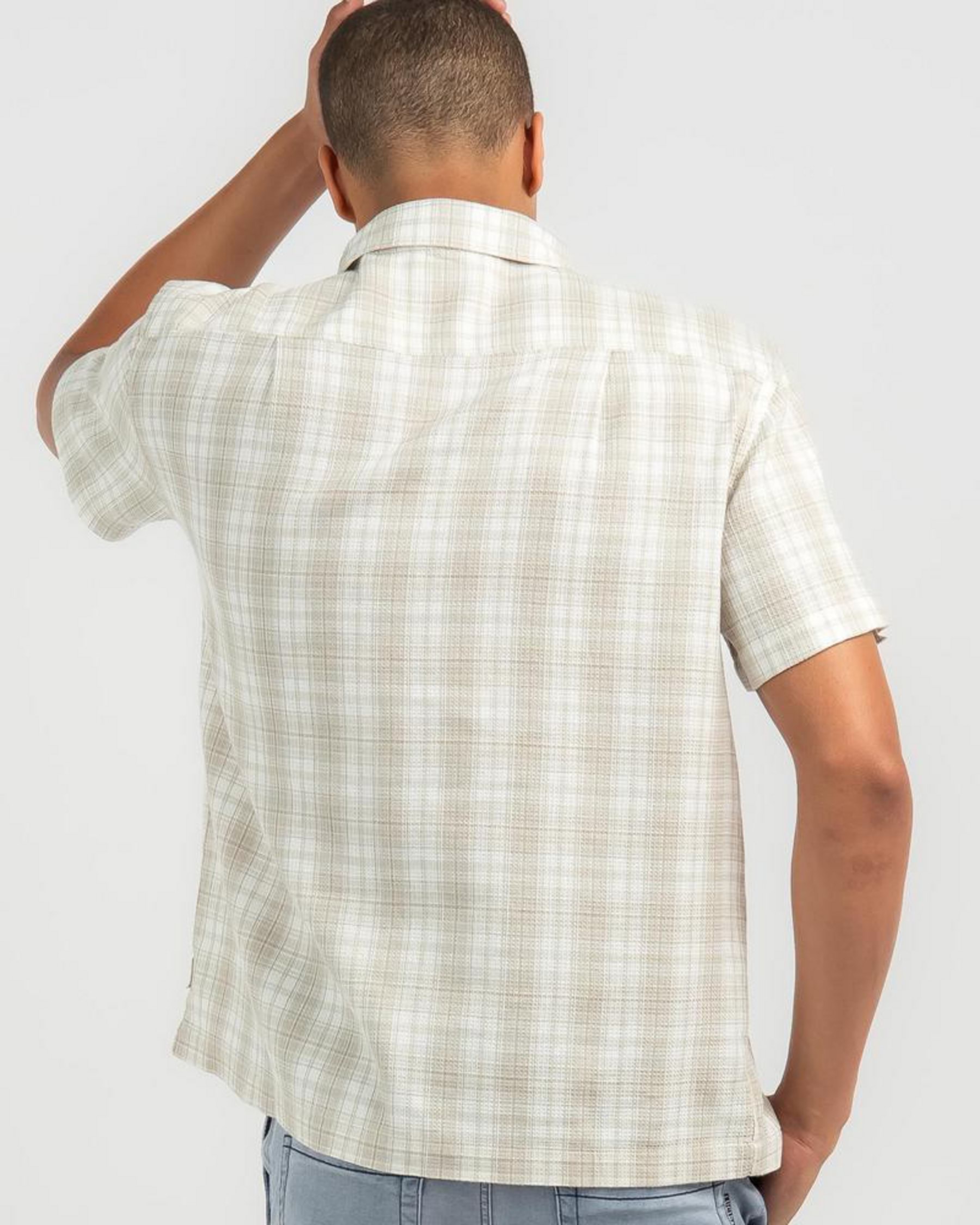 Shop Lucid Inherent Short Sleeve Shirt In Stone - Fast Shipping & Easy ...