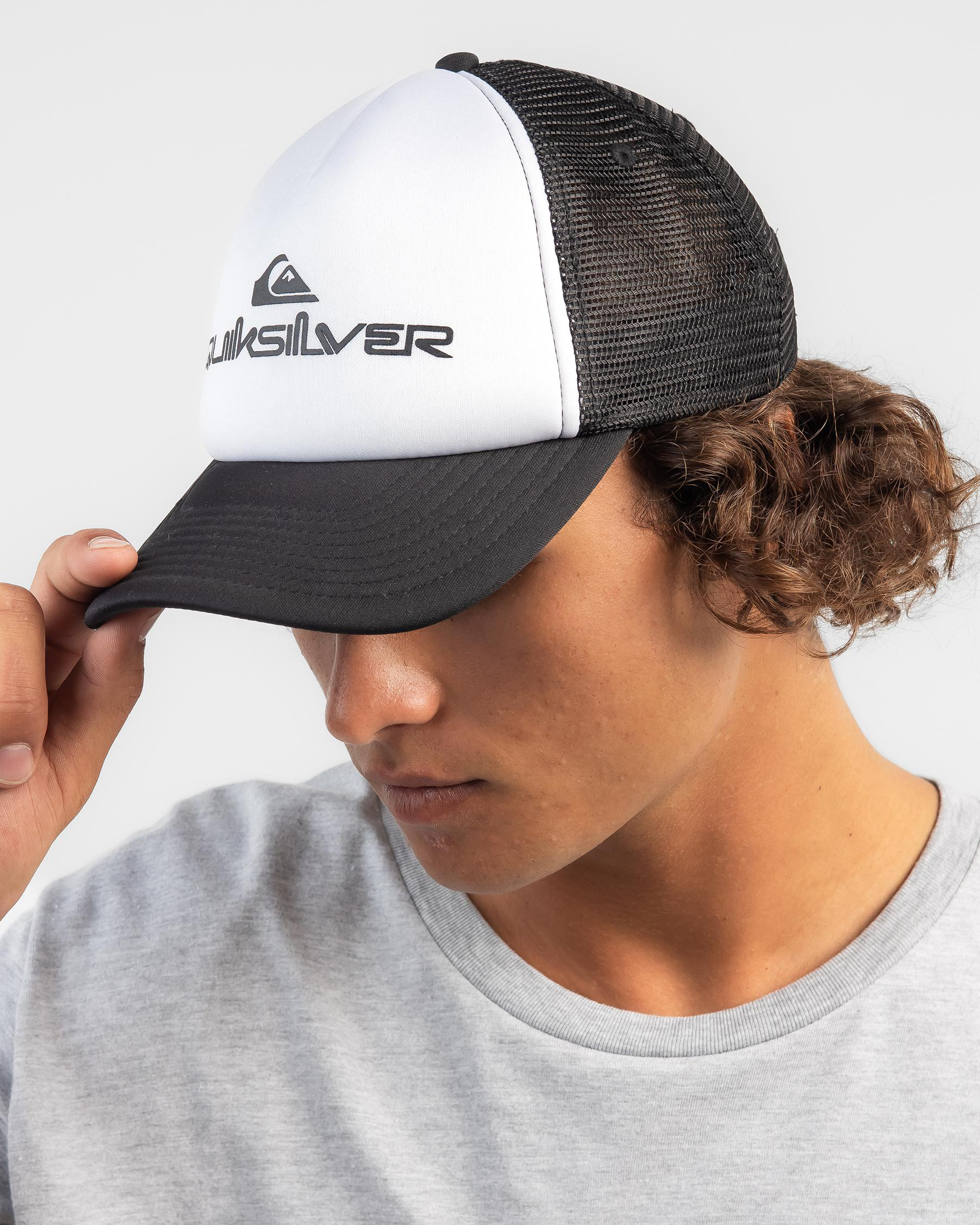 - - Beach United Shipping Returns In Cap Quiksilver Omnistack FREE* States & Easy White City Trucker