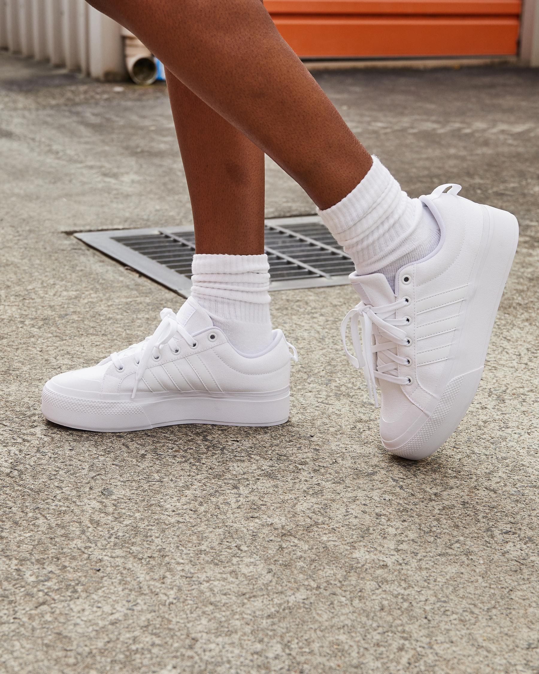adidas Womens Bravada 2.0 Platform Shoes In Ftwr White/ftwr White
