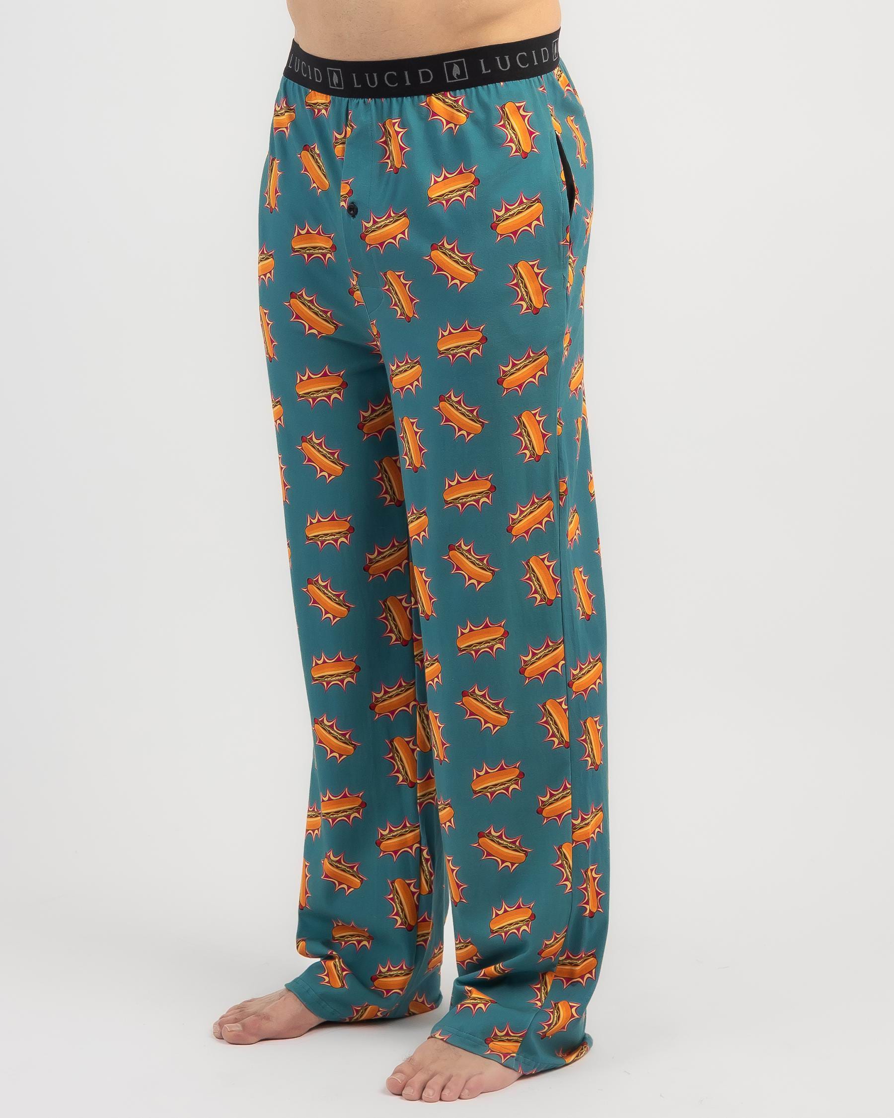 Shop Lucid Hot Dog Pyjama Pants In Cyan - Fast Shipping & Easy Returns ...