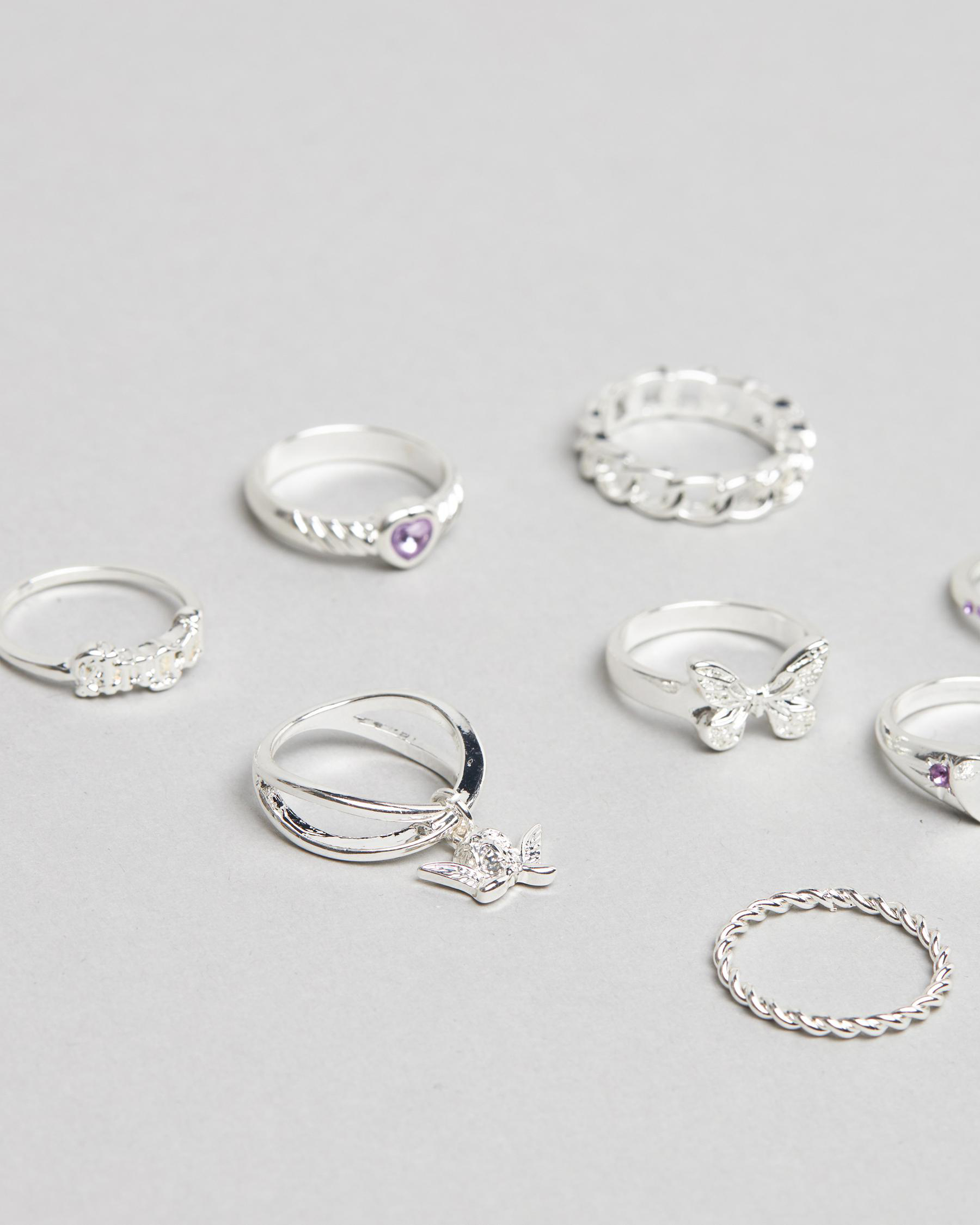 Shop Karyn In LA Angel Ring Pack In Shiny Silver Fast Shipping & Easy Returns City Beach