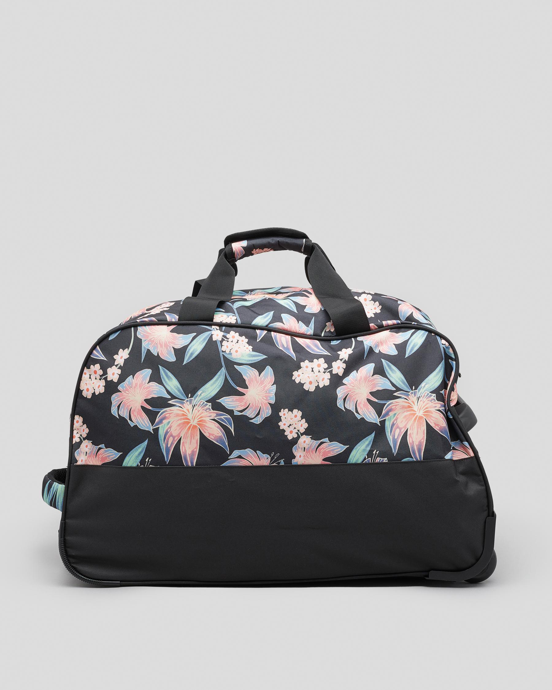 Shop Roxy Feel It All Large Wheeled Travel Bag In Anthracite Paradise