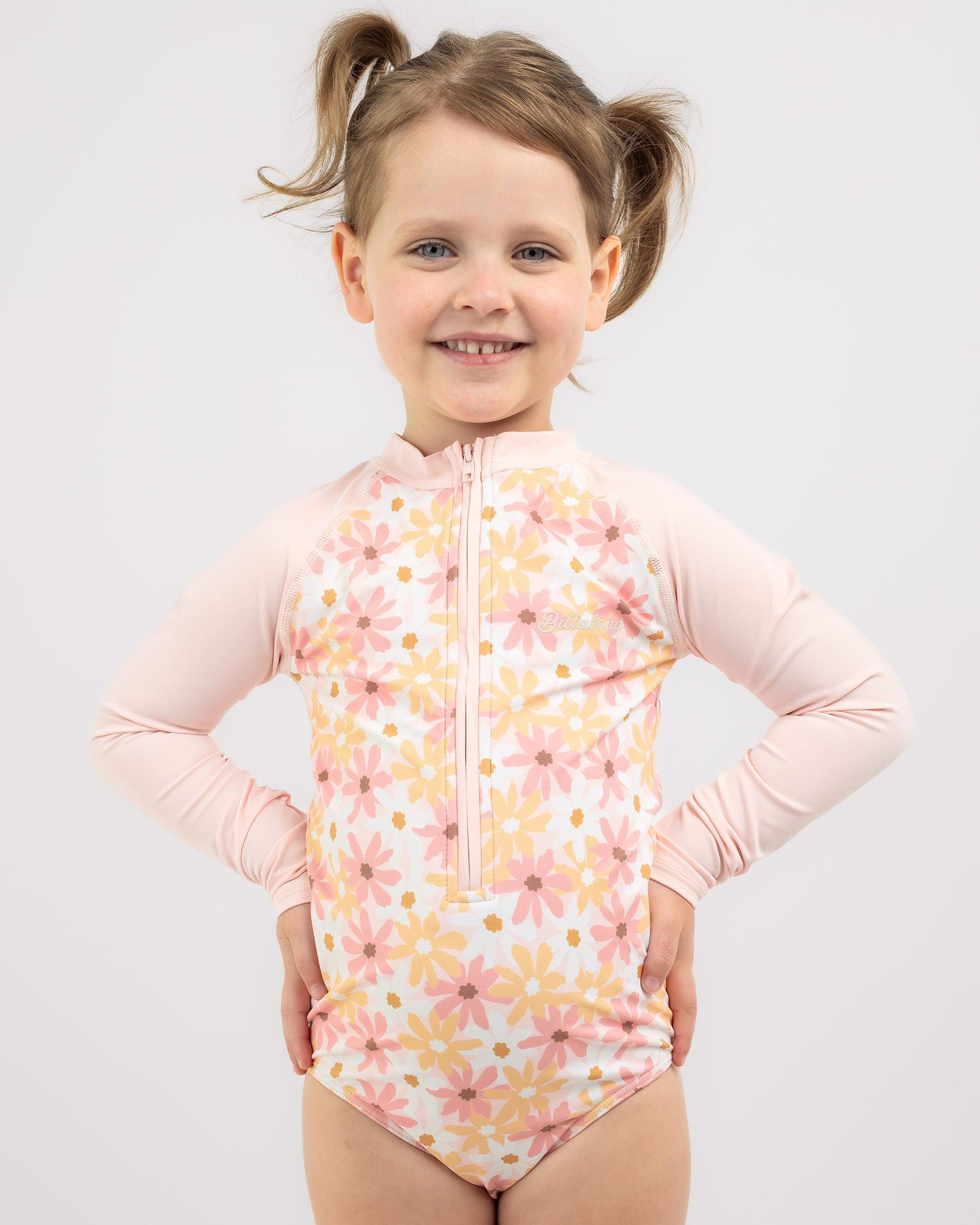 Billabong Toddlers' Little Daisy Long Sleeve Surfsuit In Pale Pink ...