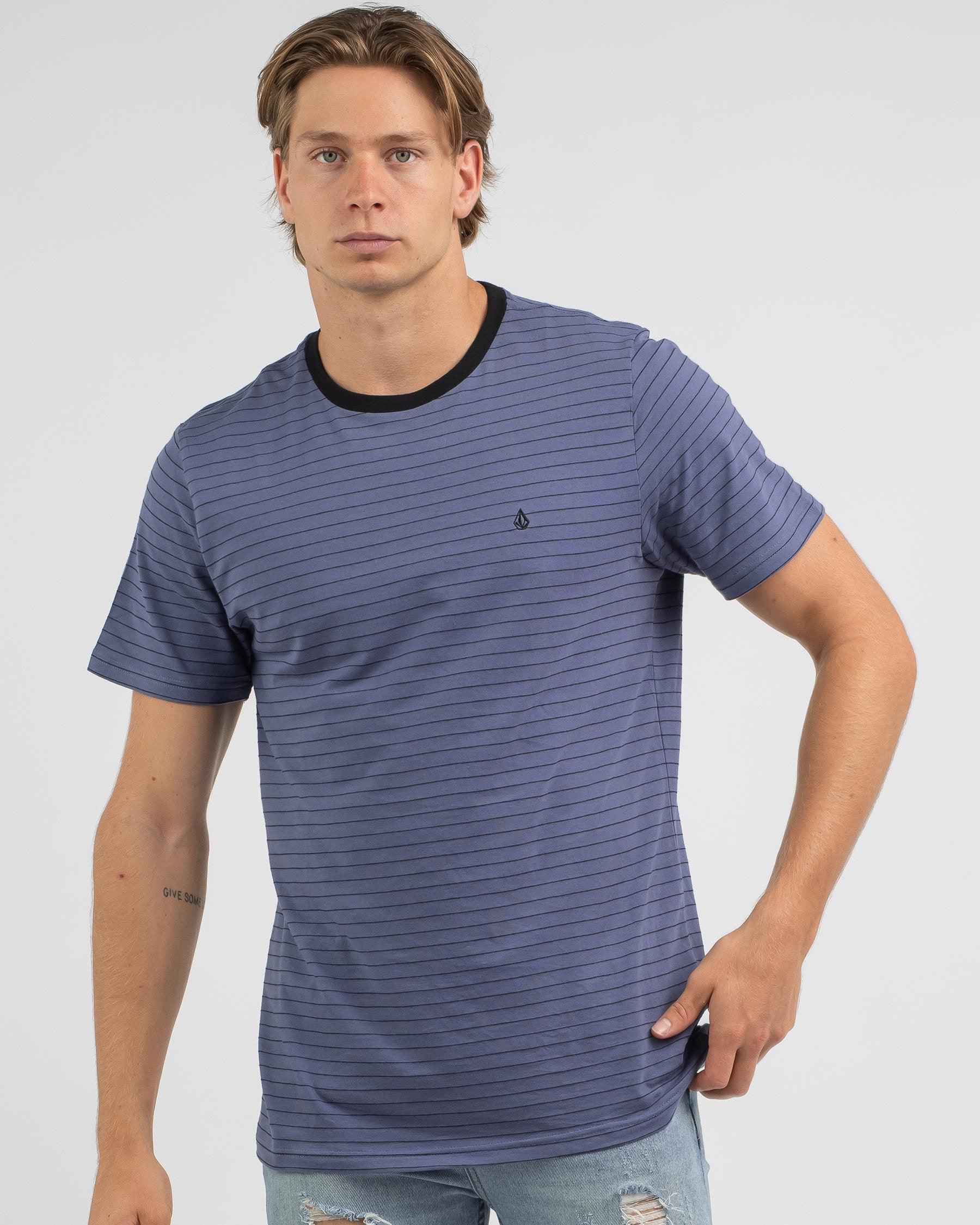 Shop Volcom Stories Crew T-Shirt In Deep Blue - Fast Shipping & Easy ...