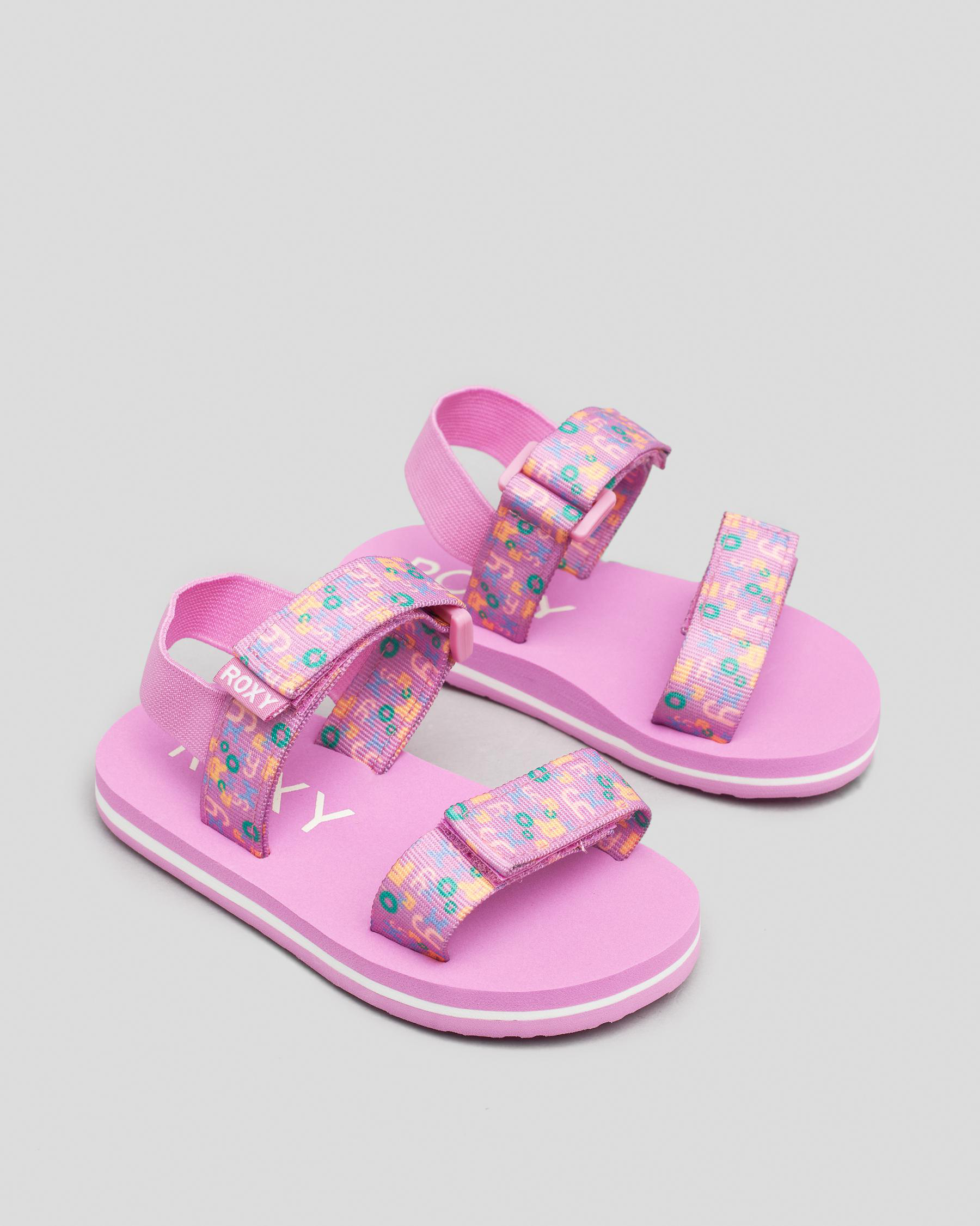 Shop Roxy Toddlers' Roxy Cage Sandals In Super Pink - Fast Shipping ...
