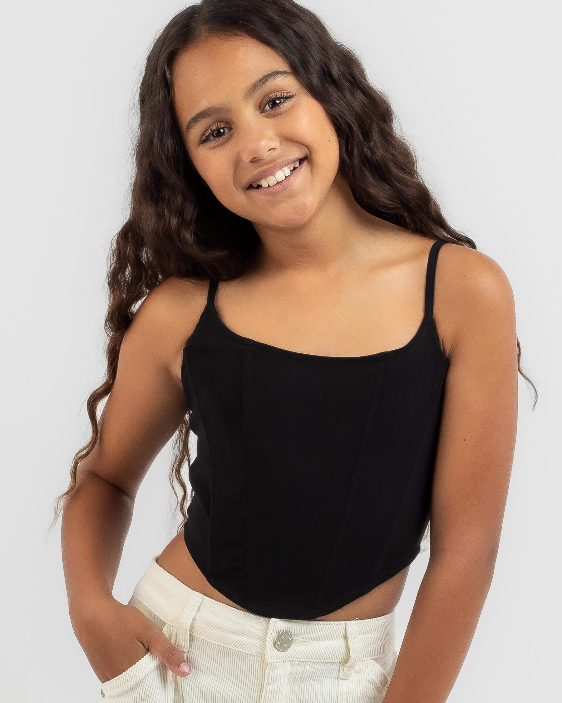 Shop Ava And Ever Girls' Lamar Corset Top In Black - Fast Shipping ...