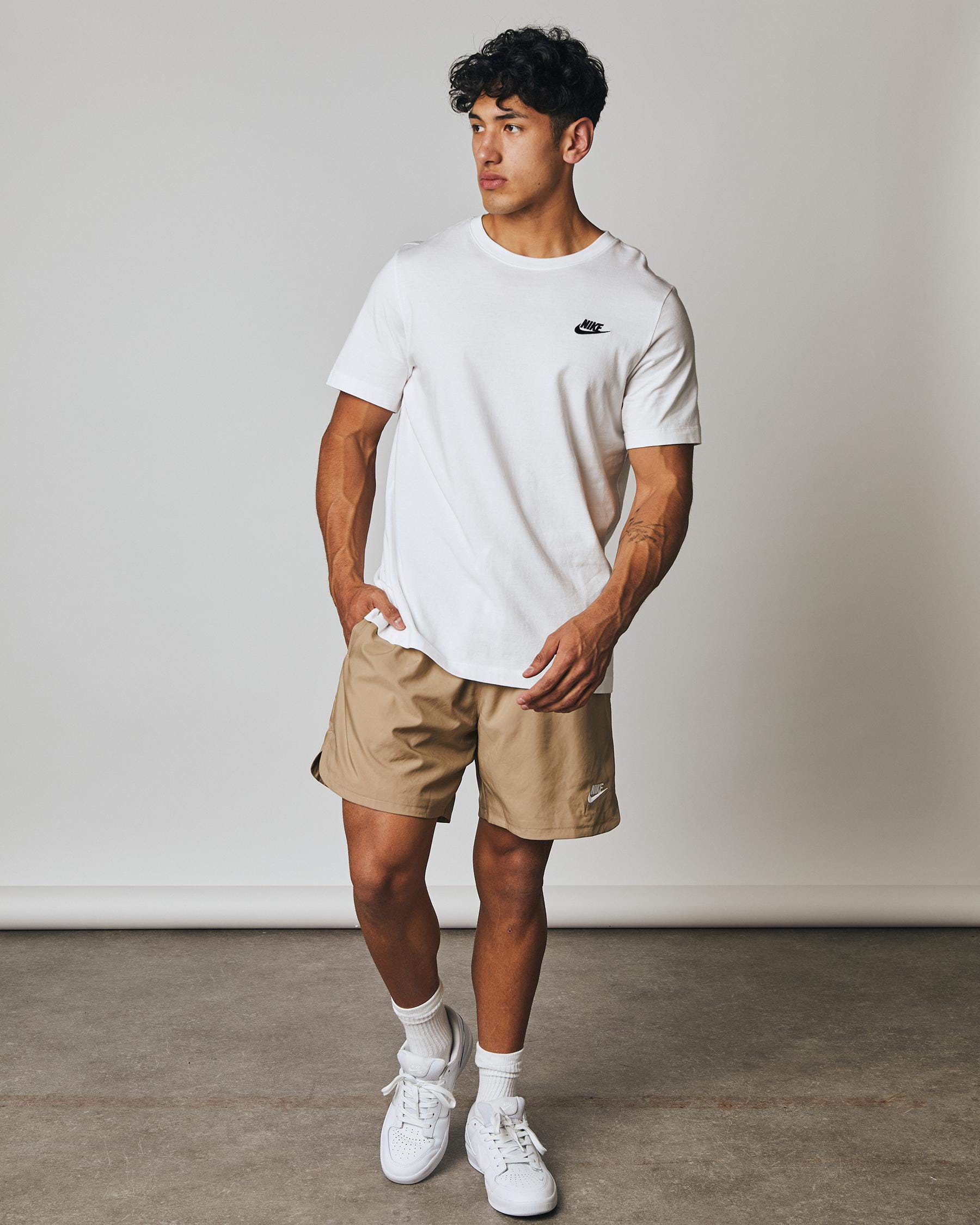 Shop Nike Sportswear Club T-Shirt In White/ Black - Fast Shipping ...