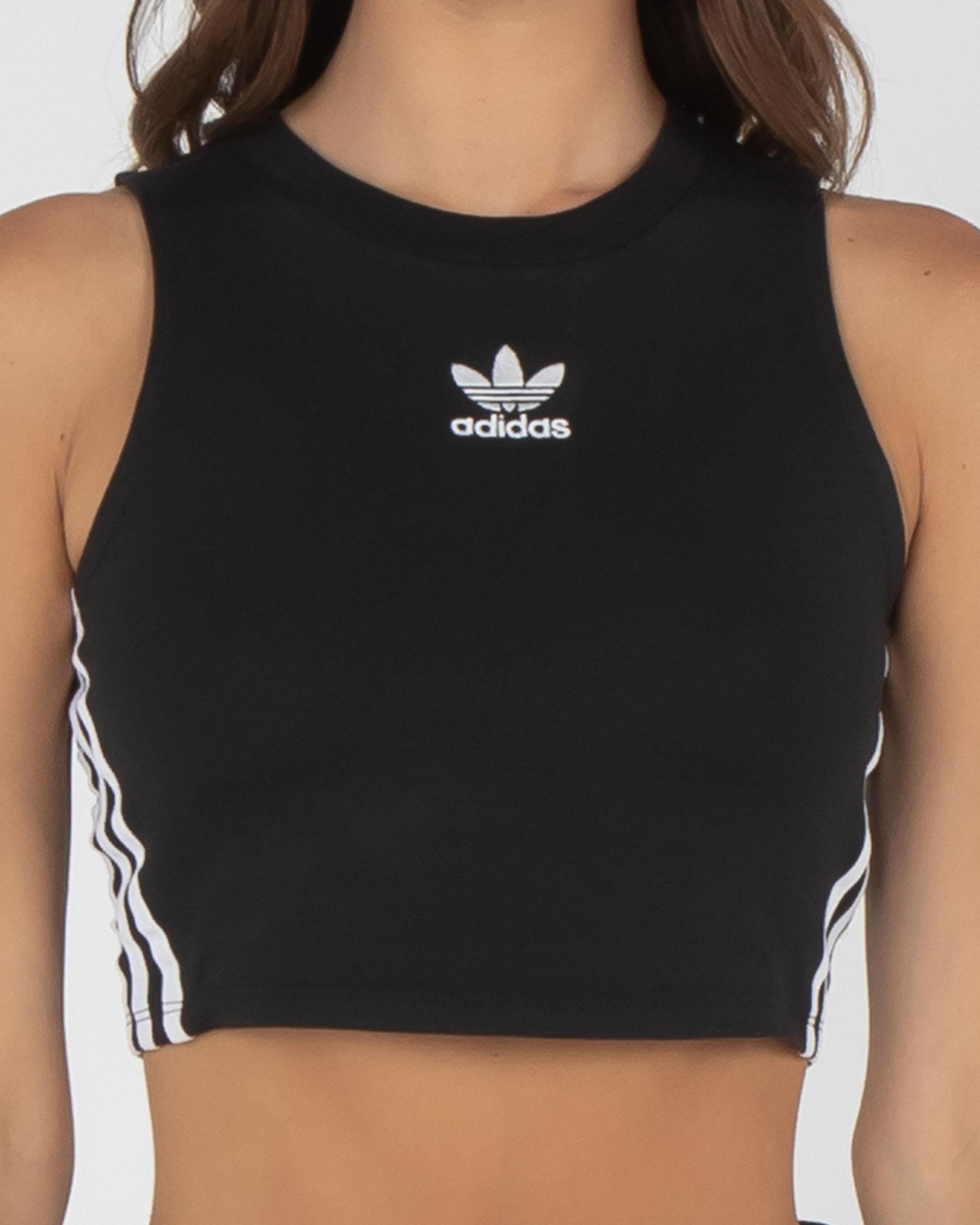 Shop adidas Crop Tank Top In Black/white Fast Shipping & Easy Returns
