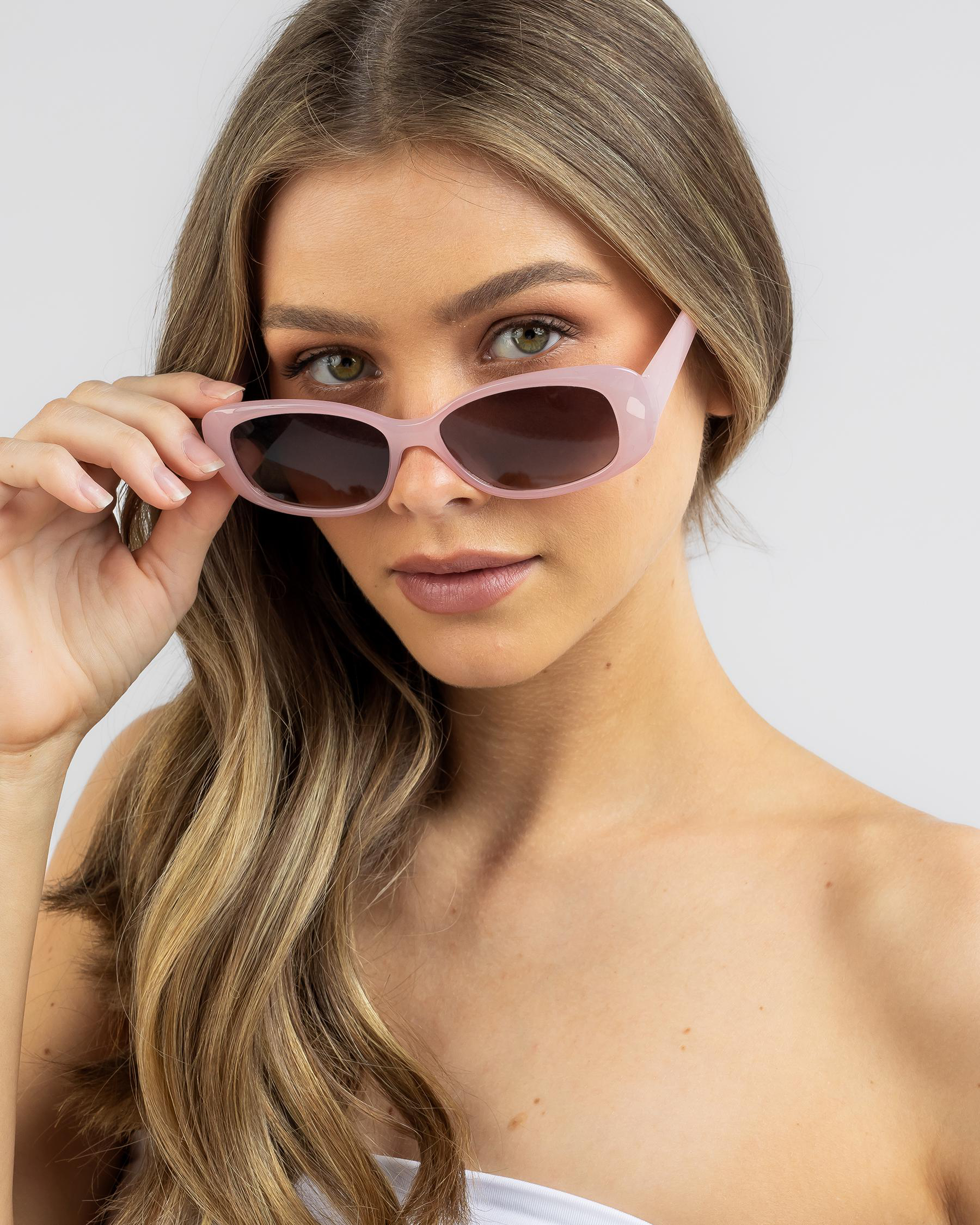 Shop Indie Eyewear Halifax Sunglasses In Petal Pink/smoke Brown Fast