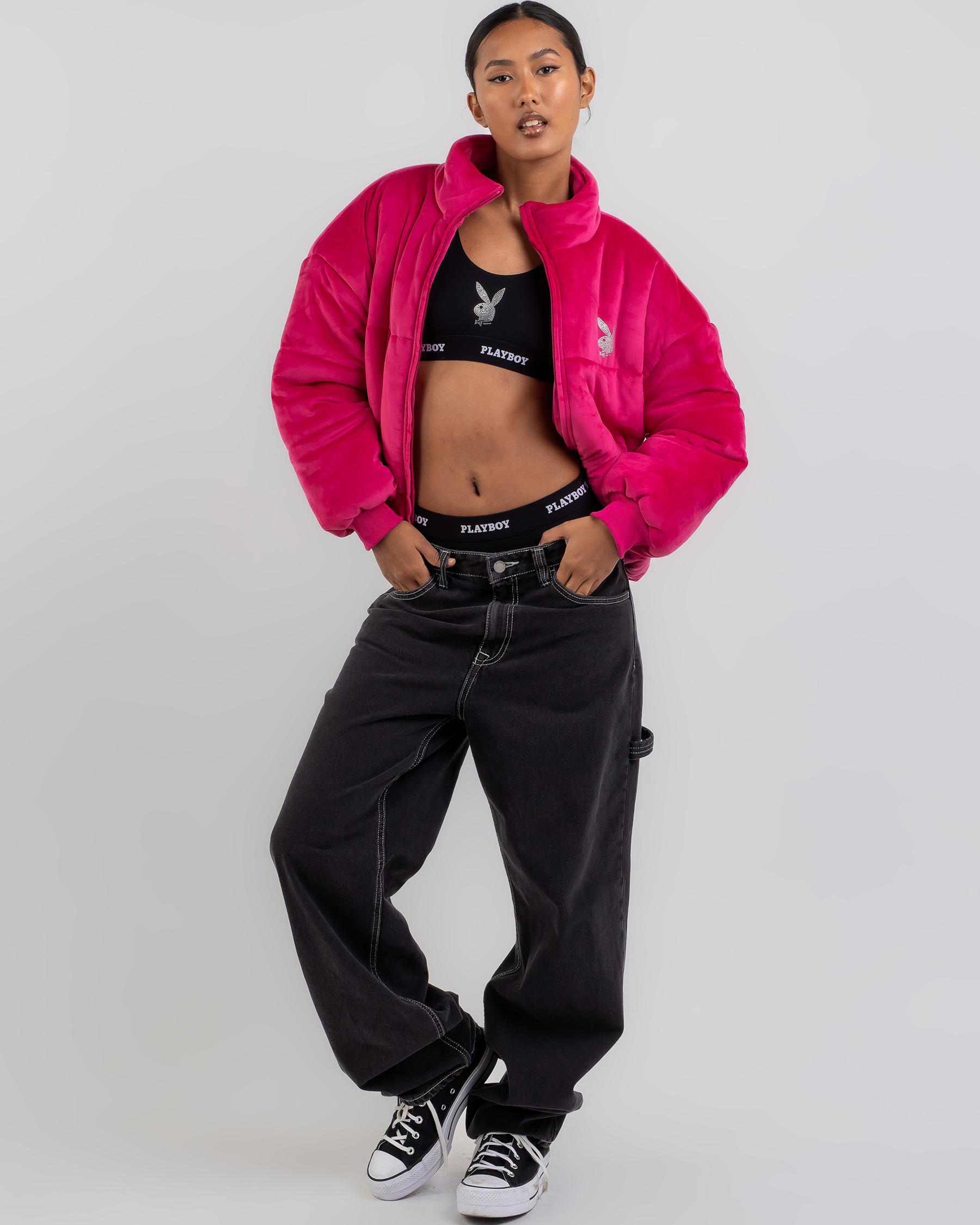 Pink playboy puffer jacket Clearance