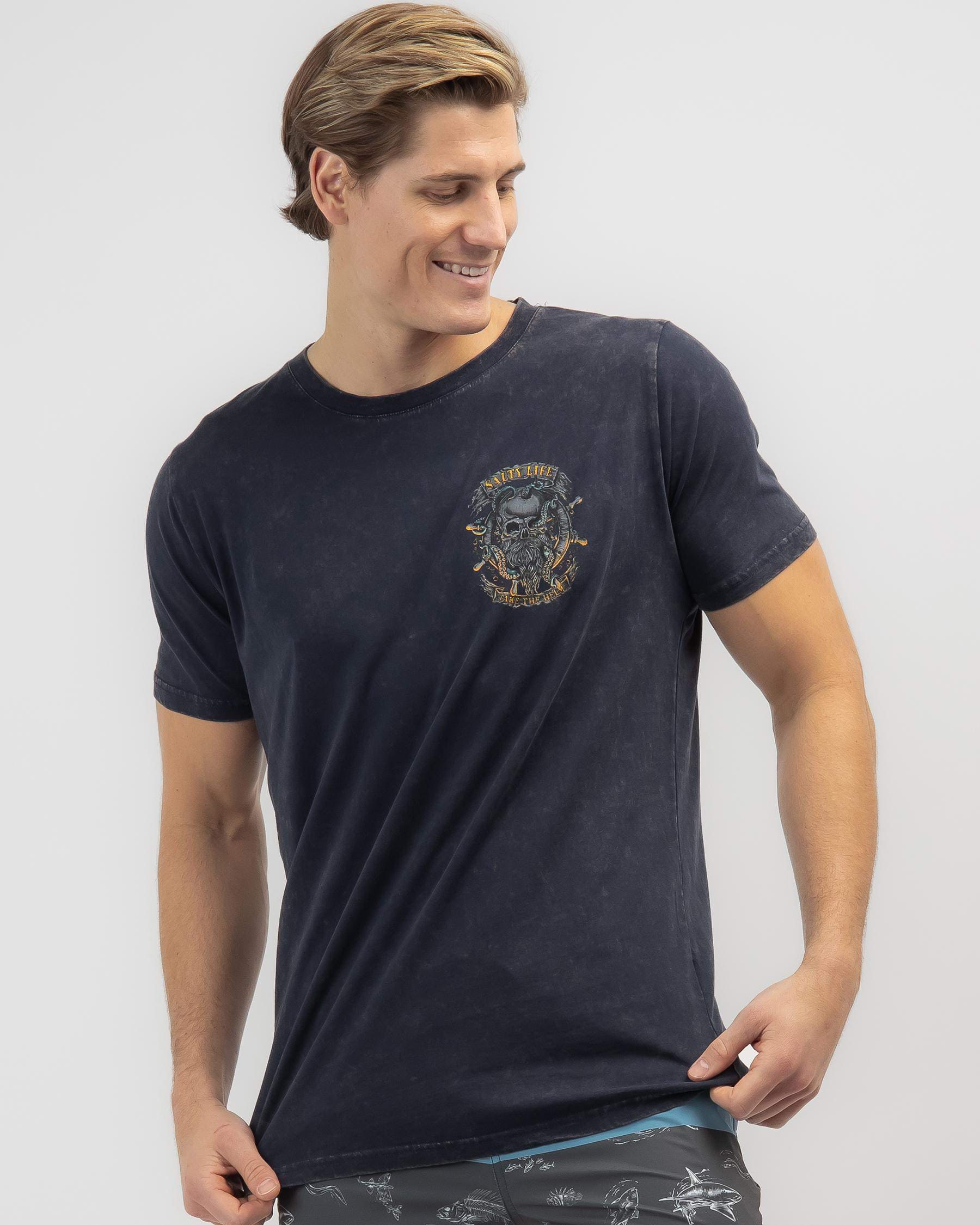 Salty Life Sea Devils T-Shirt In Navy Acid - Fast Shipping & Easy ...