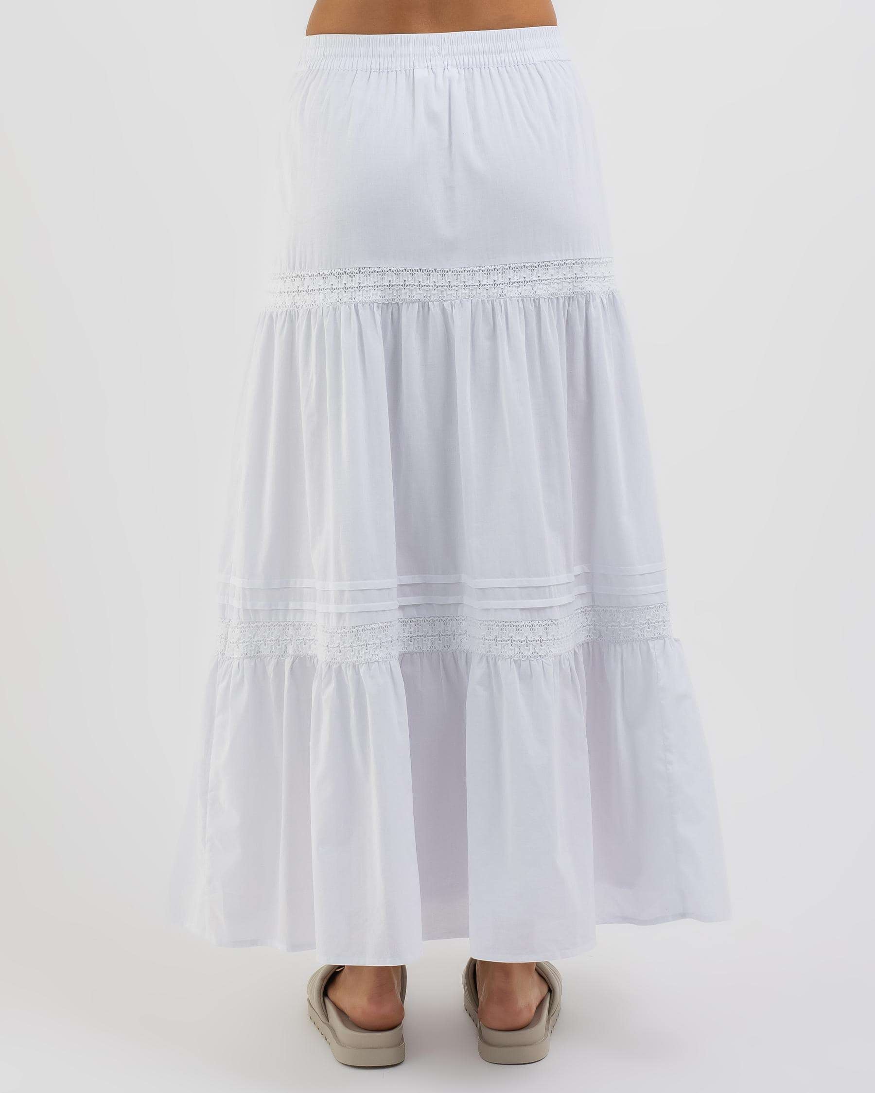 Shop Mooloola Carlacia Maxi Skirt In White - Fast Shipping & Easy ...