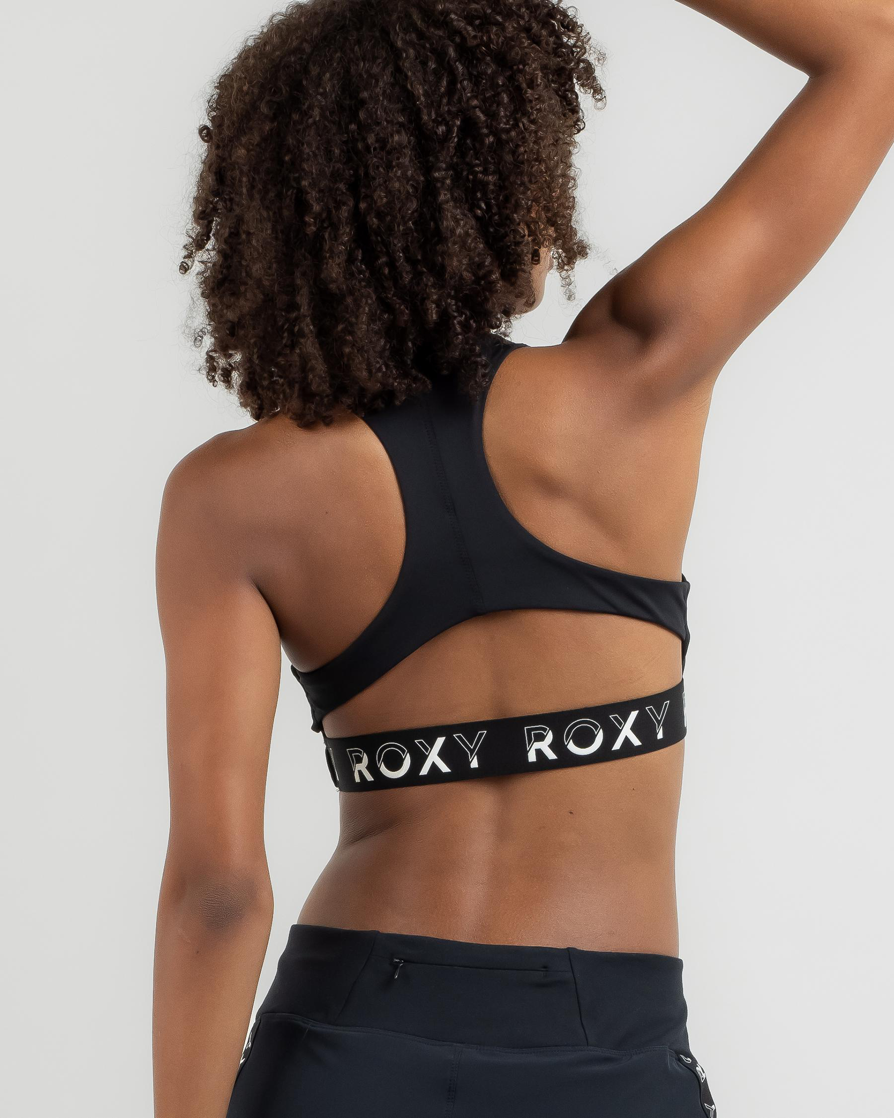 Roxy Bold Moves Sports Bra In Anthracite - Fast Shipping & Easy